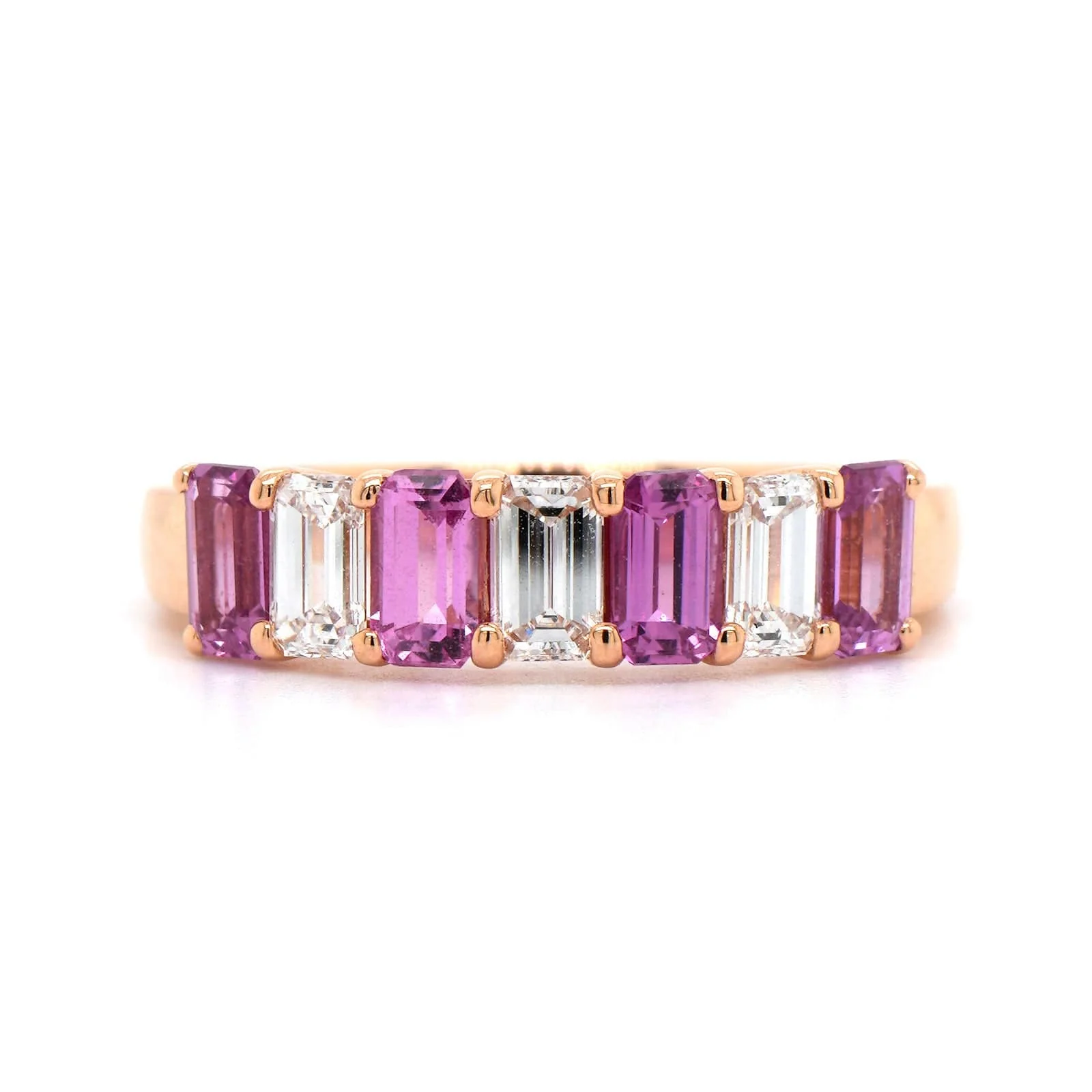 18K Rose Gold Sapphire and Diamond Ring - Image 5