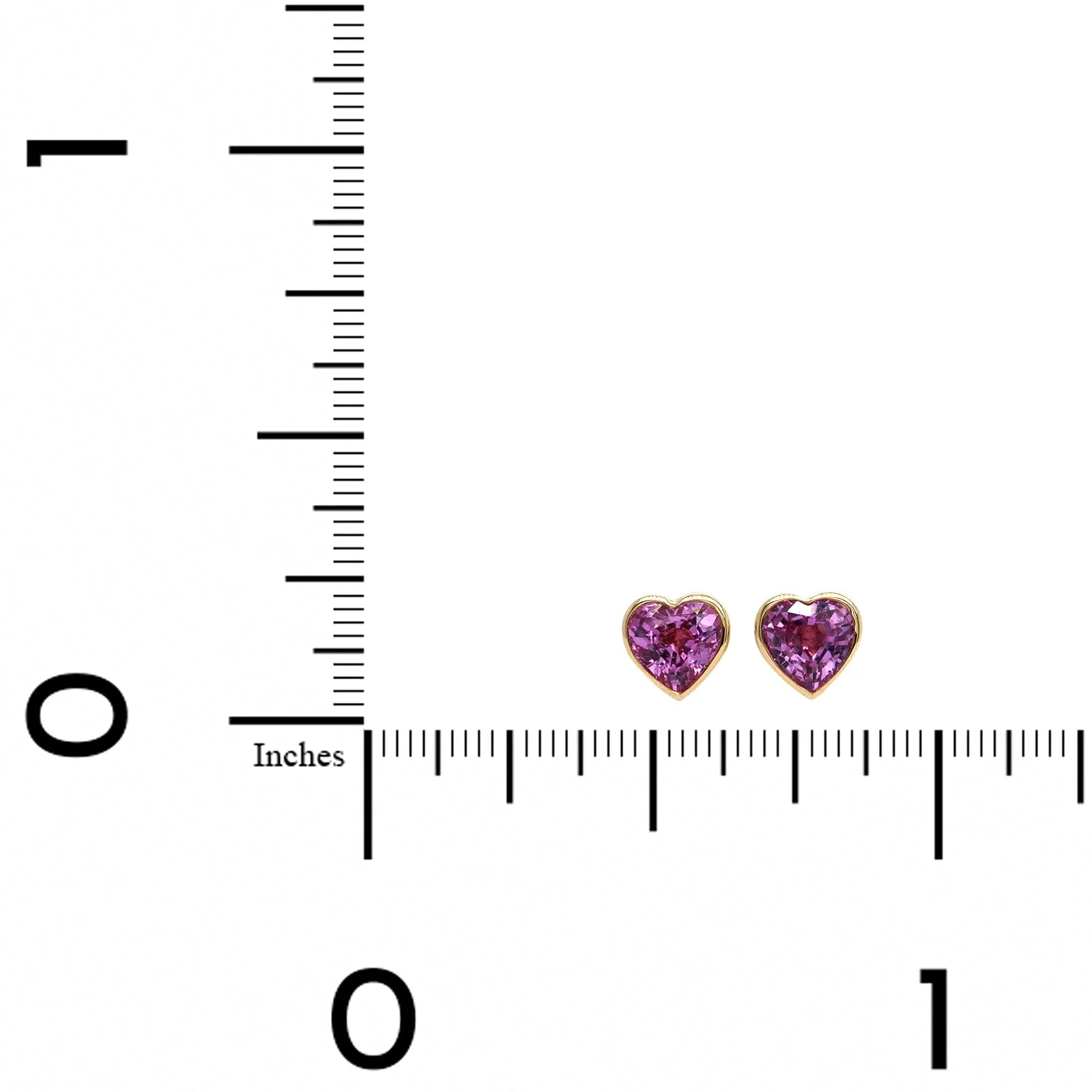 Emily P. Wheeler 18K Yellow Gold Heart Shape Pink Sapphire Stud Earrings - Image 3