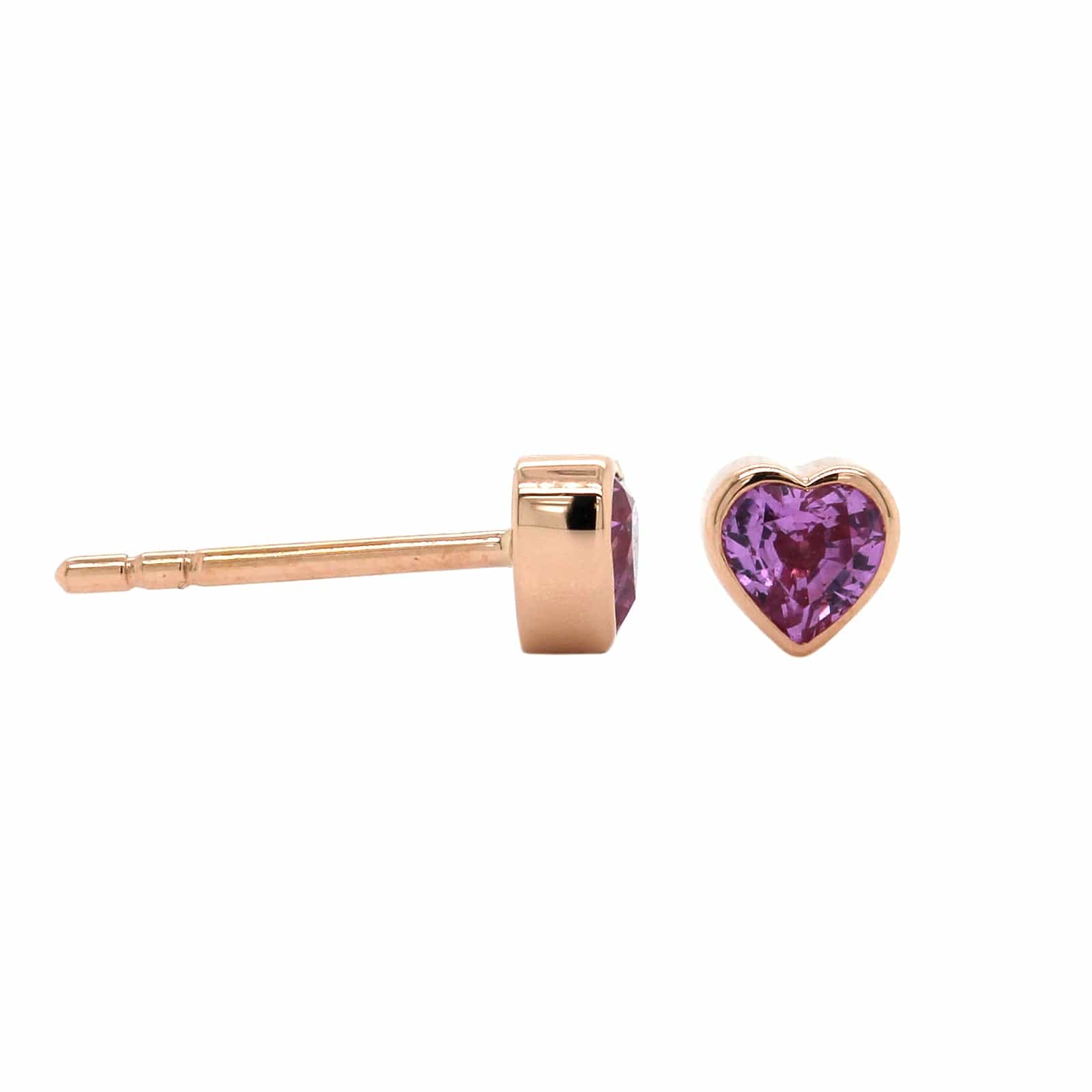 Emily P. Wheeler 18K Rose Gold Heart Shape Pink Sapphire Stud Earrings