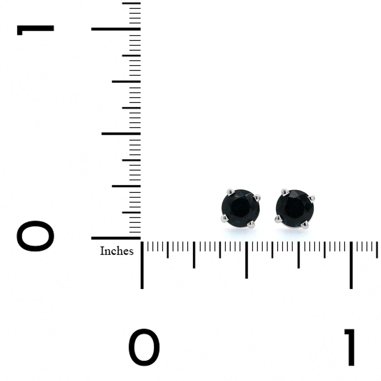 18K White Gold Sapphire Stud Earrings - Image 2