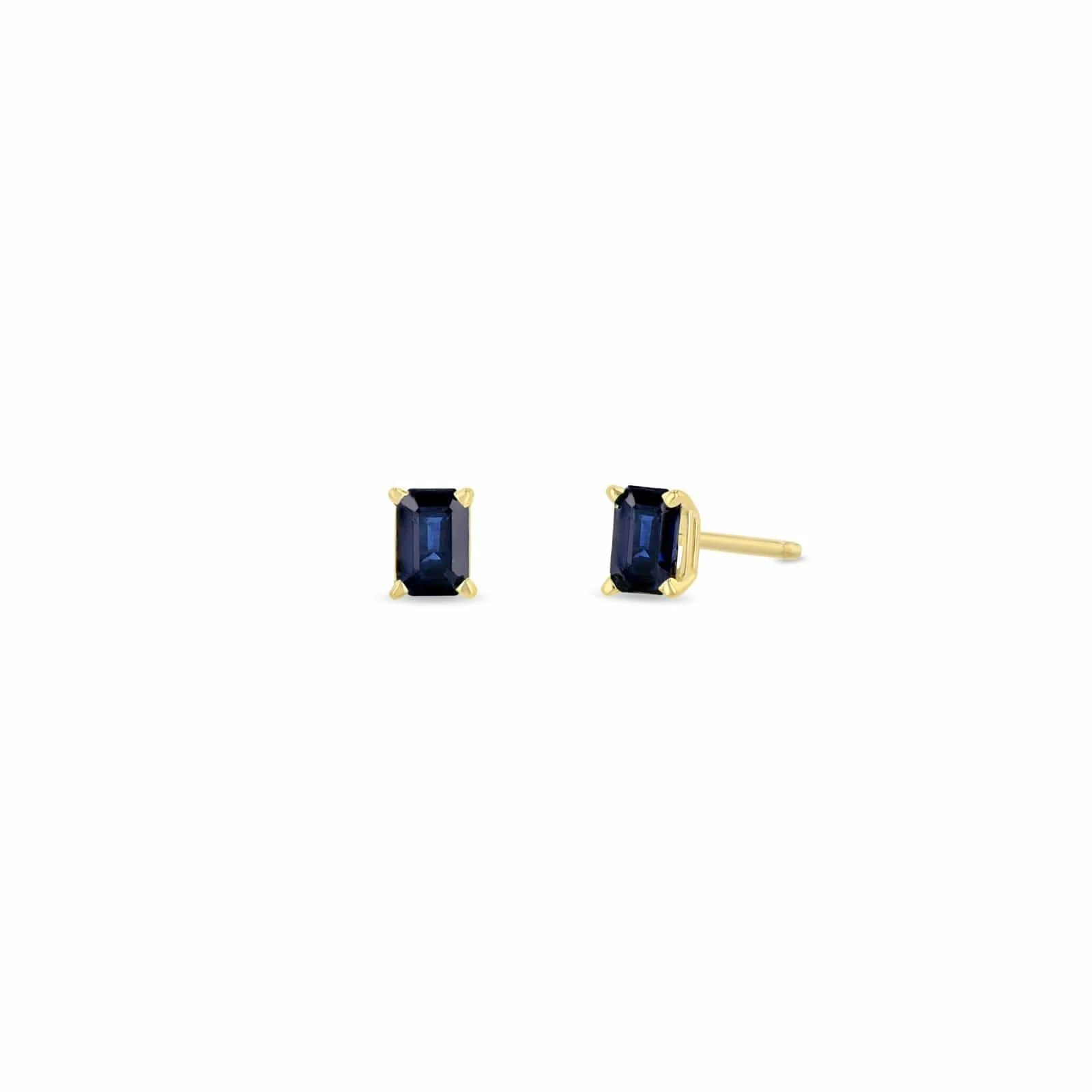 Zoe Chicco 14K Yellow Gold Emerald Cut Sapphire Studs