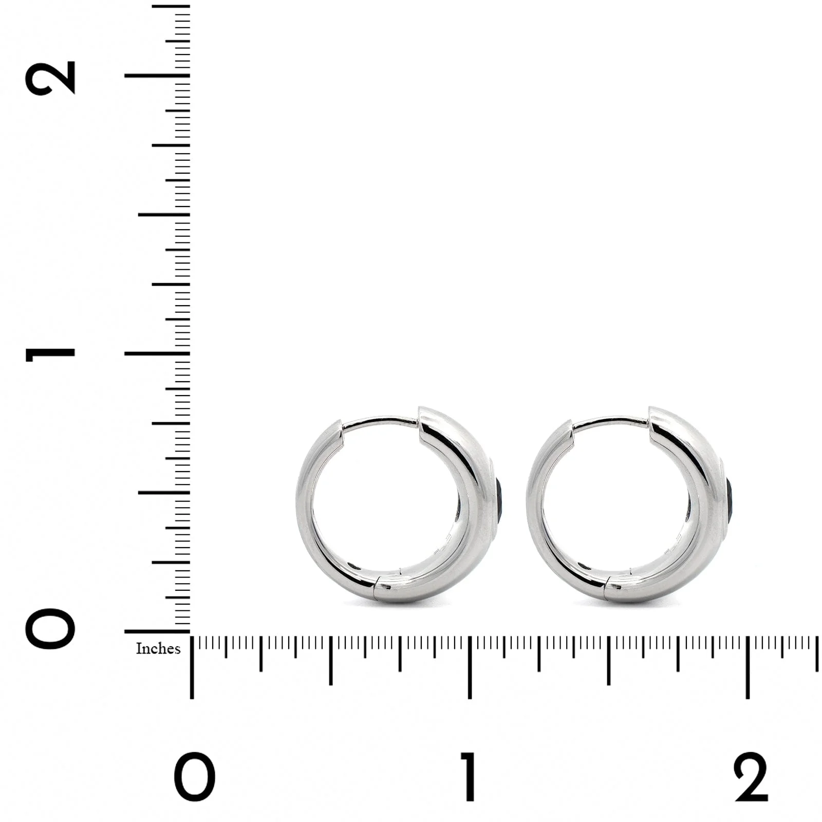 18K White Gold Sapphire and Diamond Earrings - Image 2