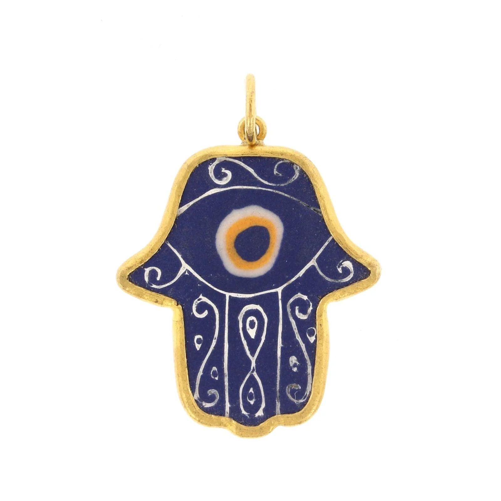 24K Yellow Gold and Sterling Silver Protection Quartz Charm