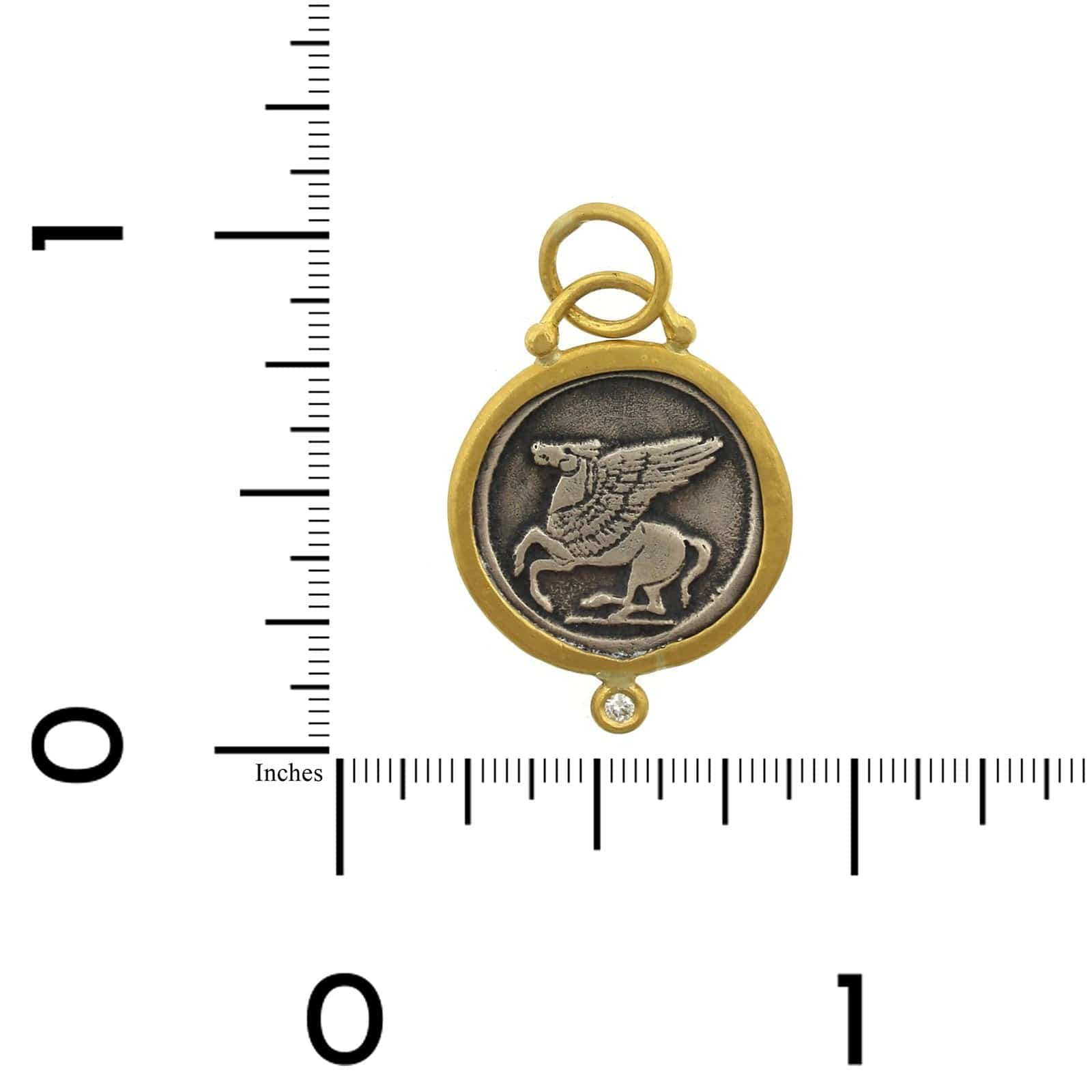 Sterling Silver and 24K Yellow Gold Pegasus Charm - Image 4
