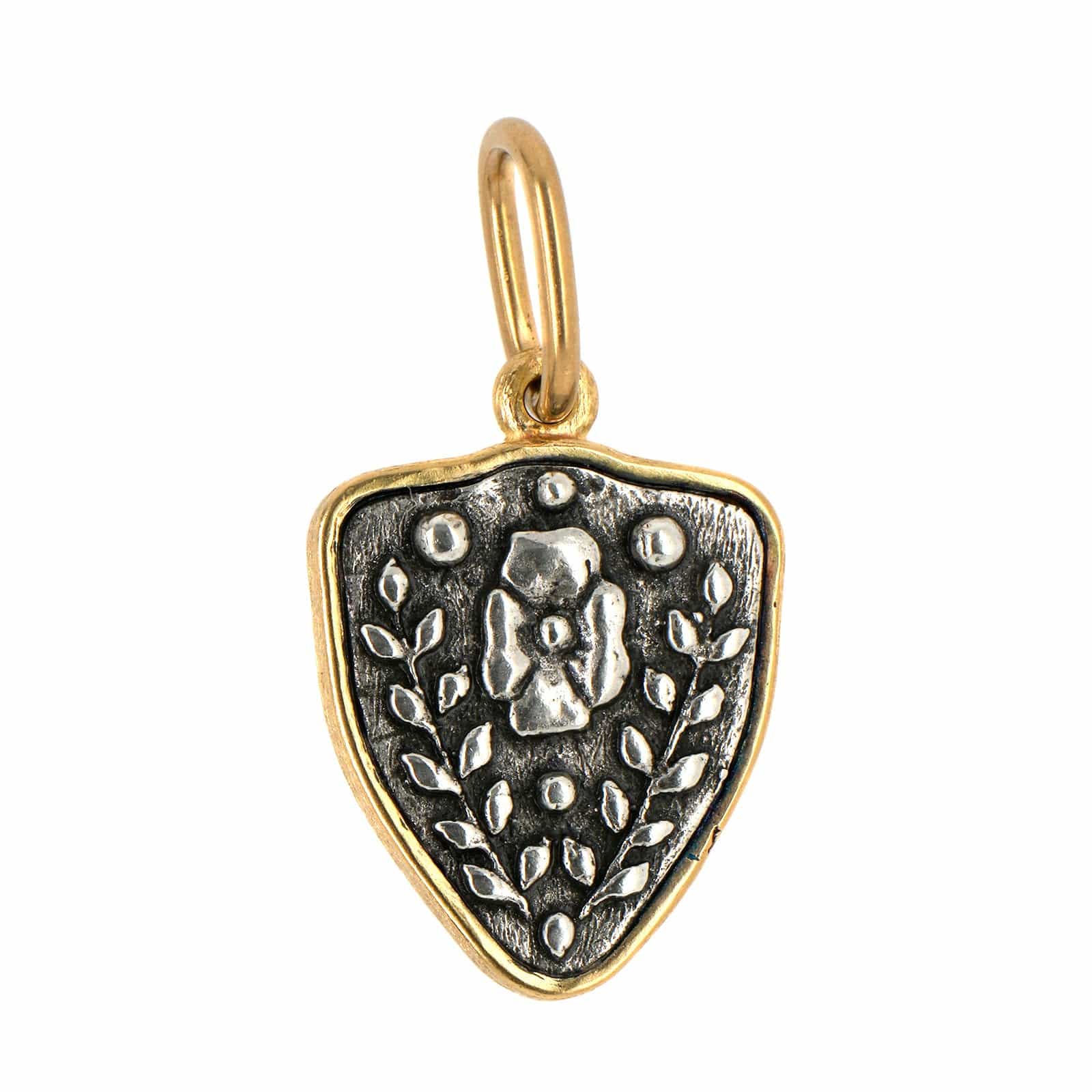 Sterling Silver & 18K Yellow Gold Baby Fox & Flower Charm - Image 2