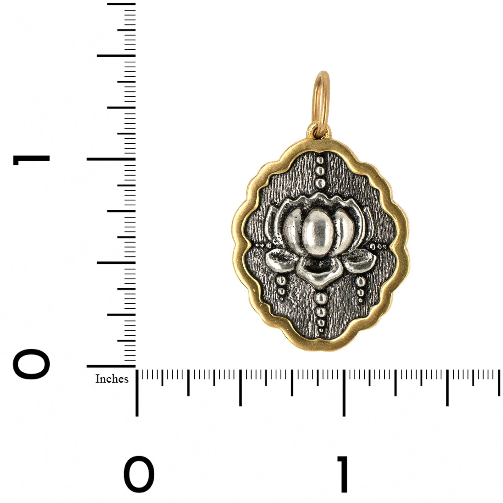 Sterling Silver & 18K Yellow Gold Lotus Namaste Charm - Image 3