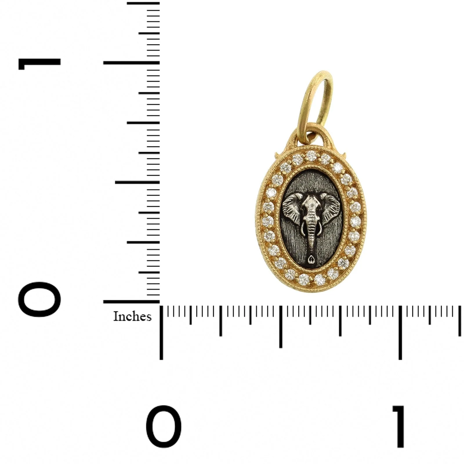 Sterling Silver & 18K Yellow Gold Framed Elephant Charm - Image 3