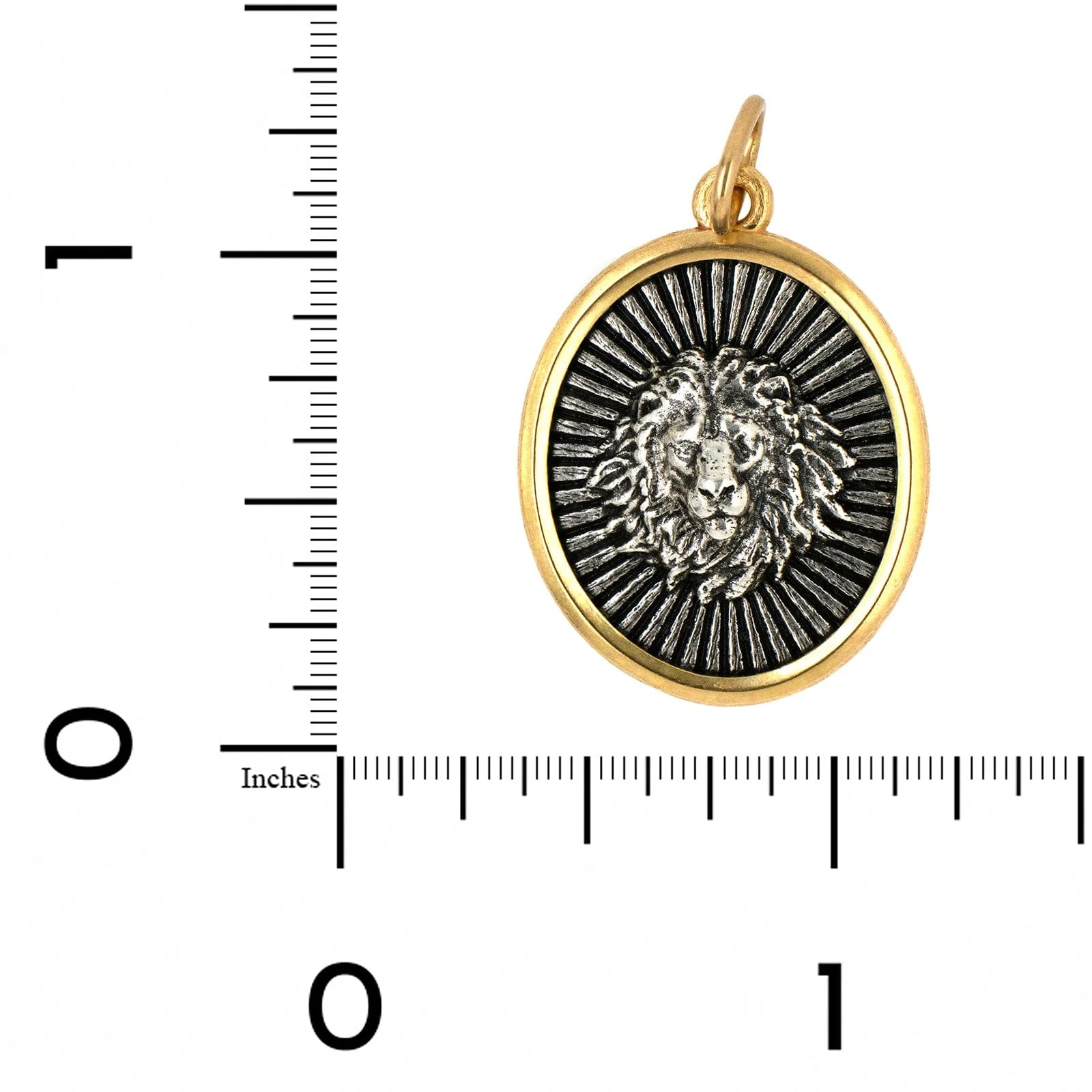 Sterling Silver & 18K Yellow Gold Ruche Charm with Lion Head - Image 3