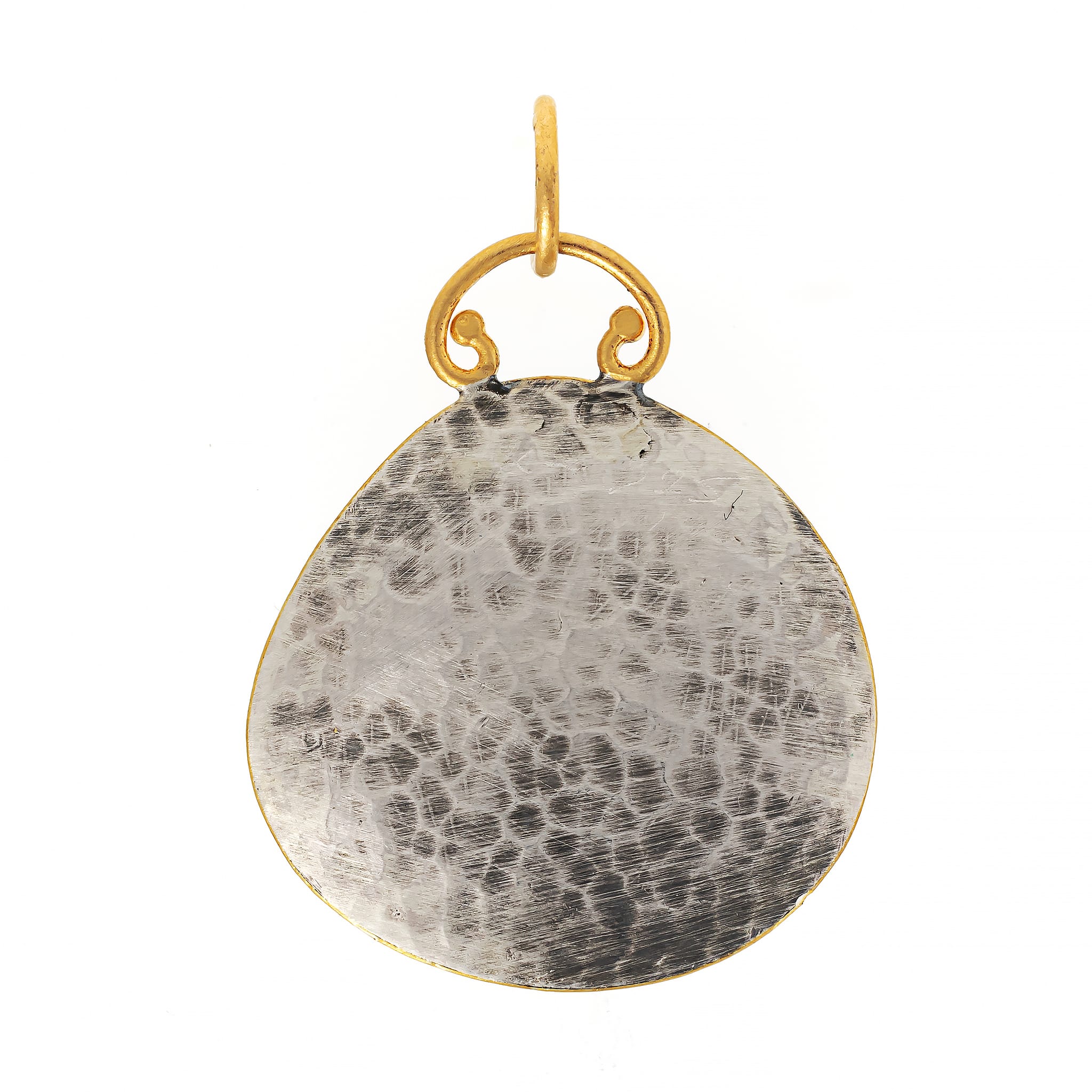 24K Yellow Gold and Sterling Silver Tourmaline and Diamond Charm - Image 2