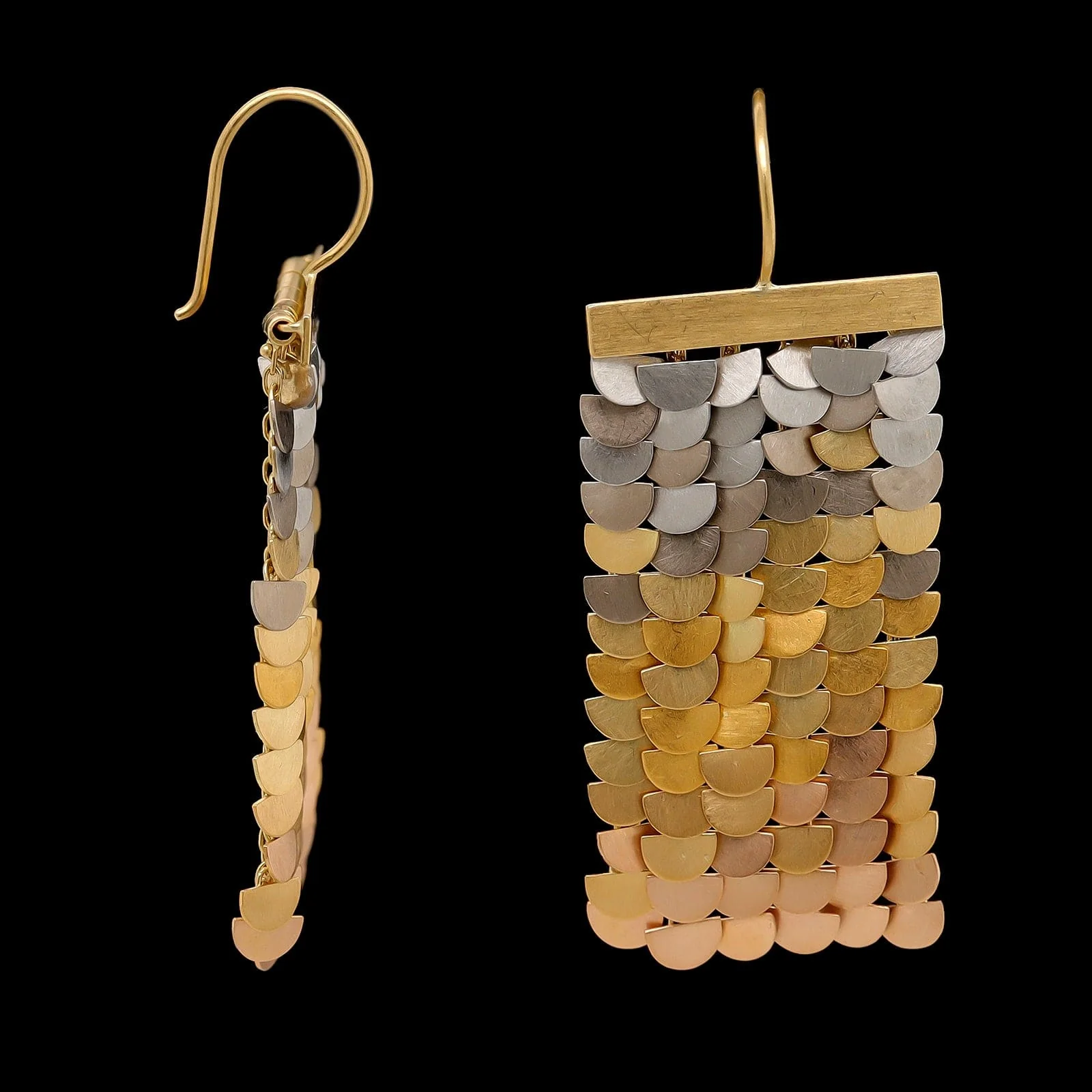 Sia Taylor 18K Tricolor Gold Estate Rainbow Sunrise Drop Earrings