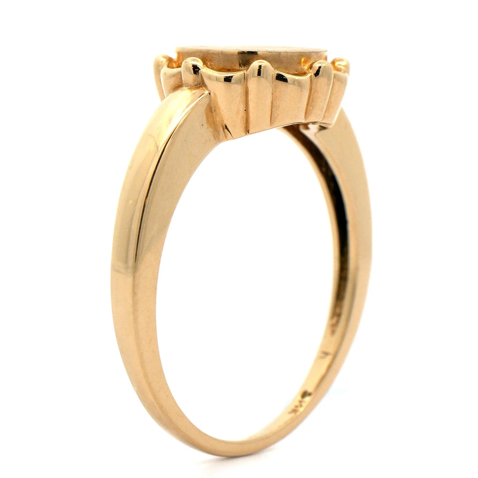 14K Yellow Gold Round Signet Ring - Image 2
