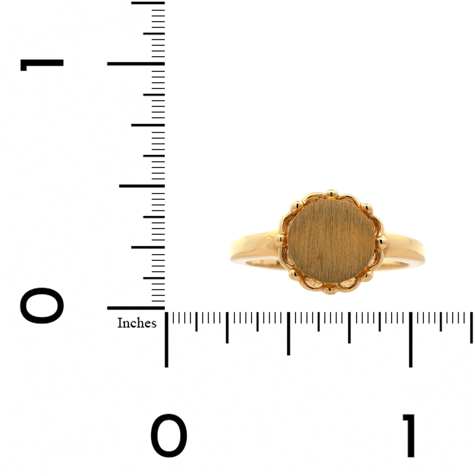 14K Yellow Gold Round Signet Ring - Image 3