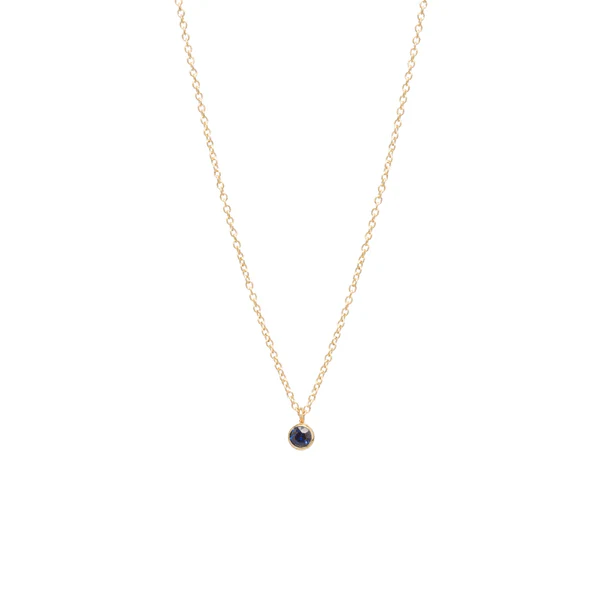Zoe Chicco 14K Yellow Gold Bezel Set Sapphire Pendant