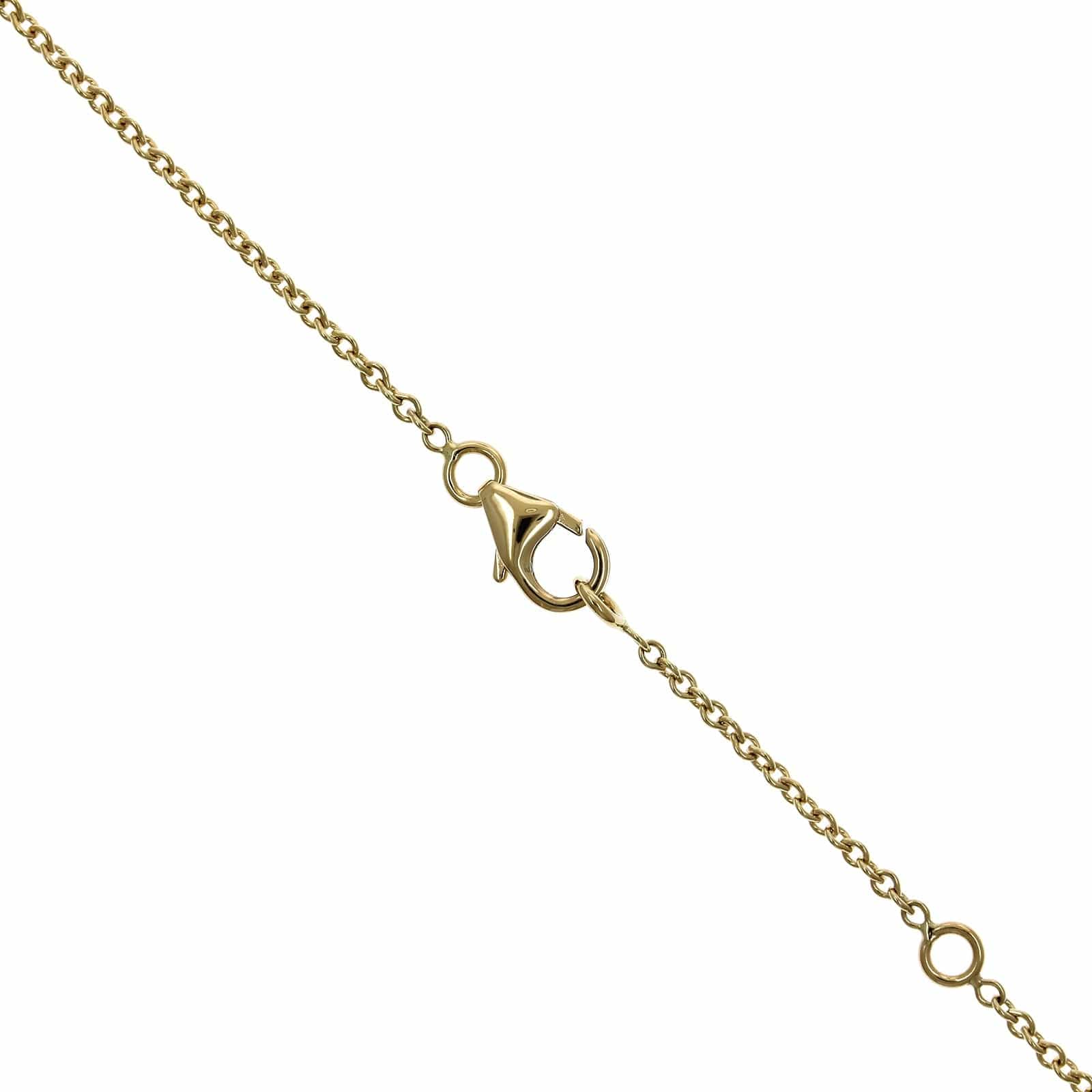18K Yellow Gold Blue Sapphire Bezel Set Necklace - Image 3