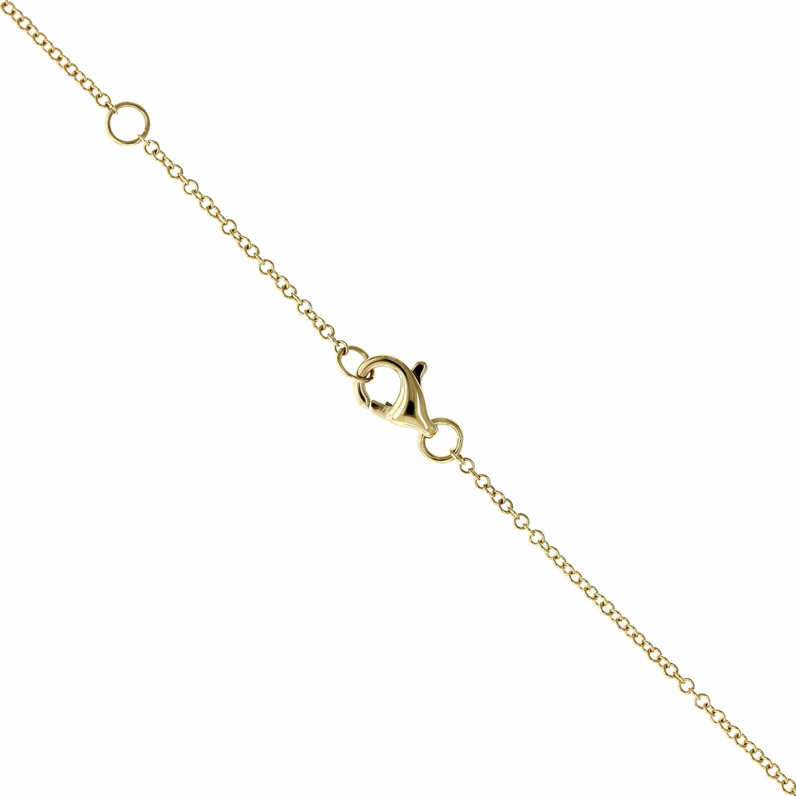 14K Yellow Gold Curve Bar Rainbow Sapphire Necklace - Image 3
