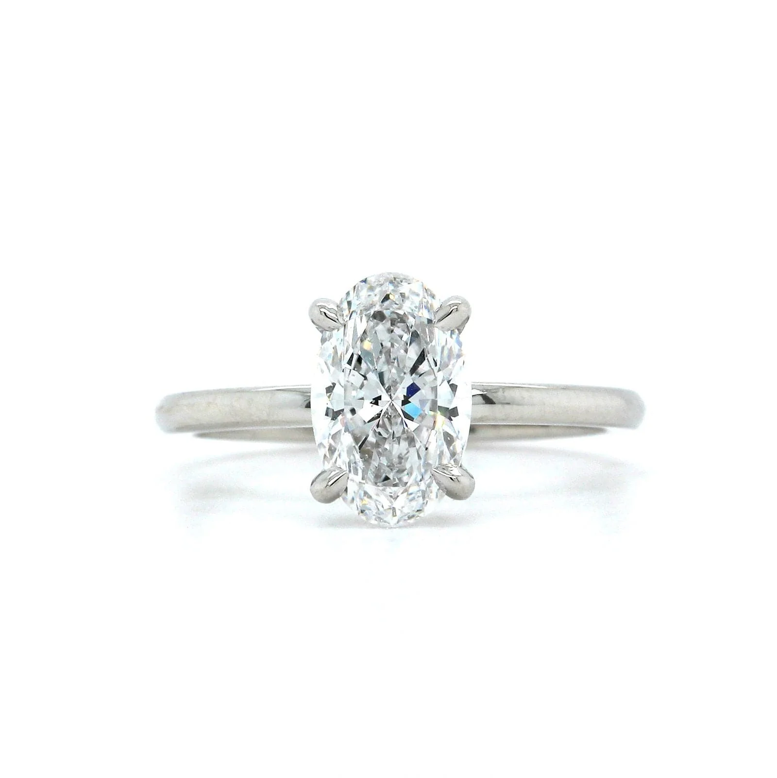 Platinum Oval Diamond Solitaire Engagement Ring