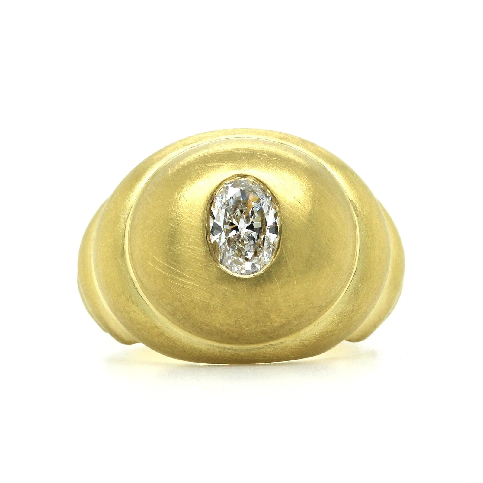 18K Yellow Gold Scalloped Diamond Ring - Image 4