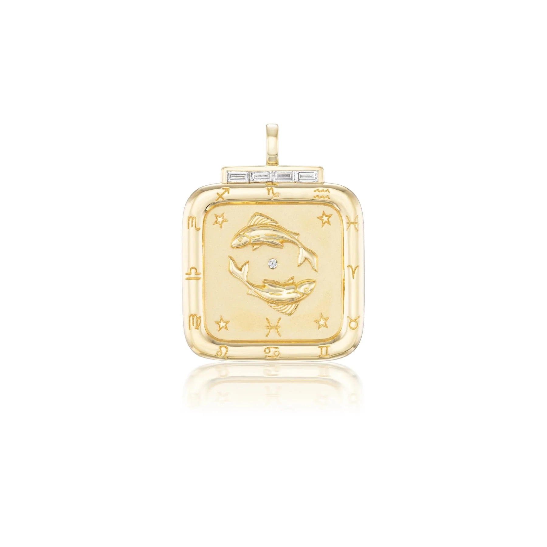 Sorellina 18K Yellow Gold Diamond Pisces Zodiac Pendant