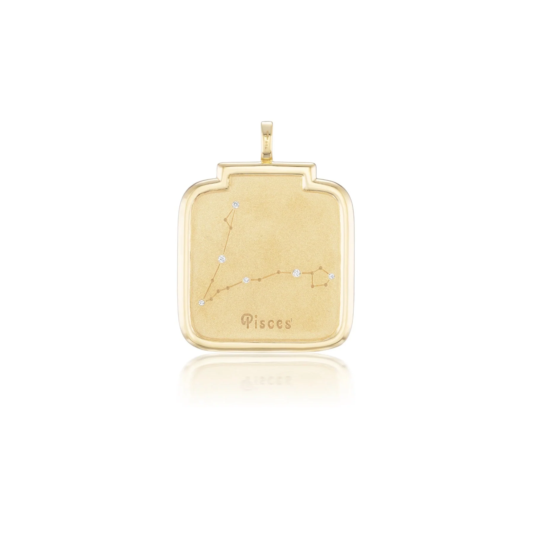 Sorellina 18K Yellow Gold Diamond Pisces Zodiac Pendant - Image 2