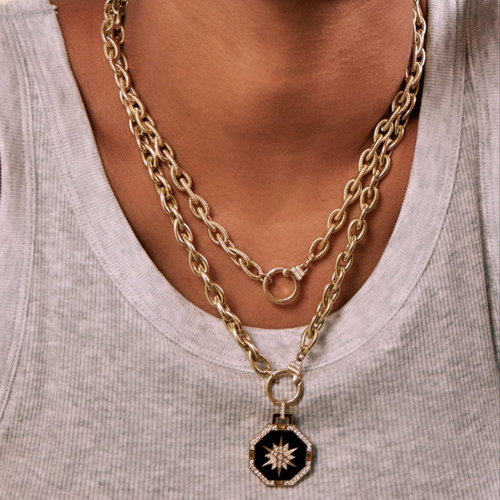 Sorellina 18K Yellow Gold Diamond Teardrop Chain Necklace - Image 2