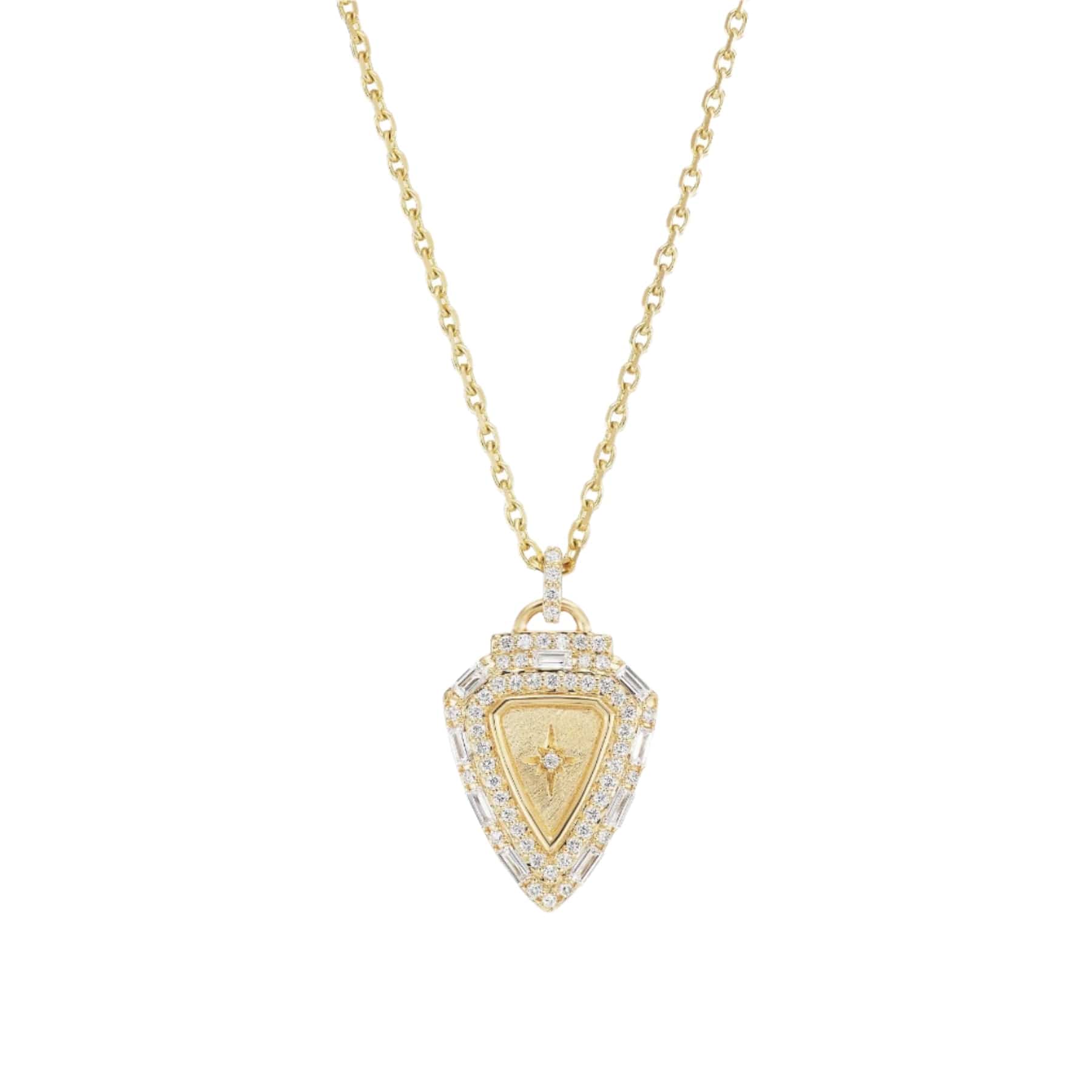 Sorellina 18K Yellow Gold L'imperatrice Diamond Shield Necklace