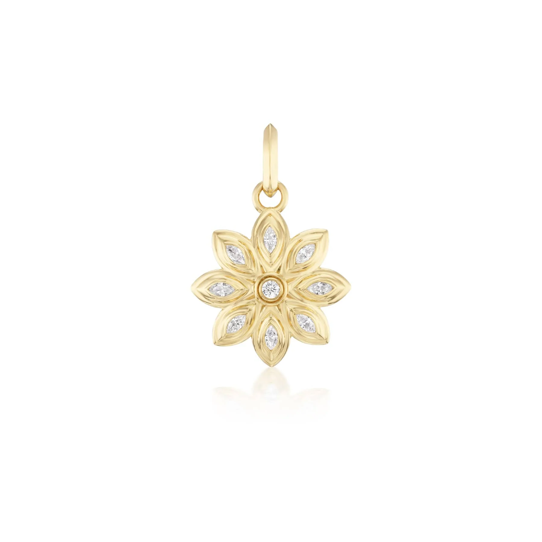 Sorellina 18K Yellow Gold Mini Diamond Flower Pendant