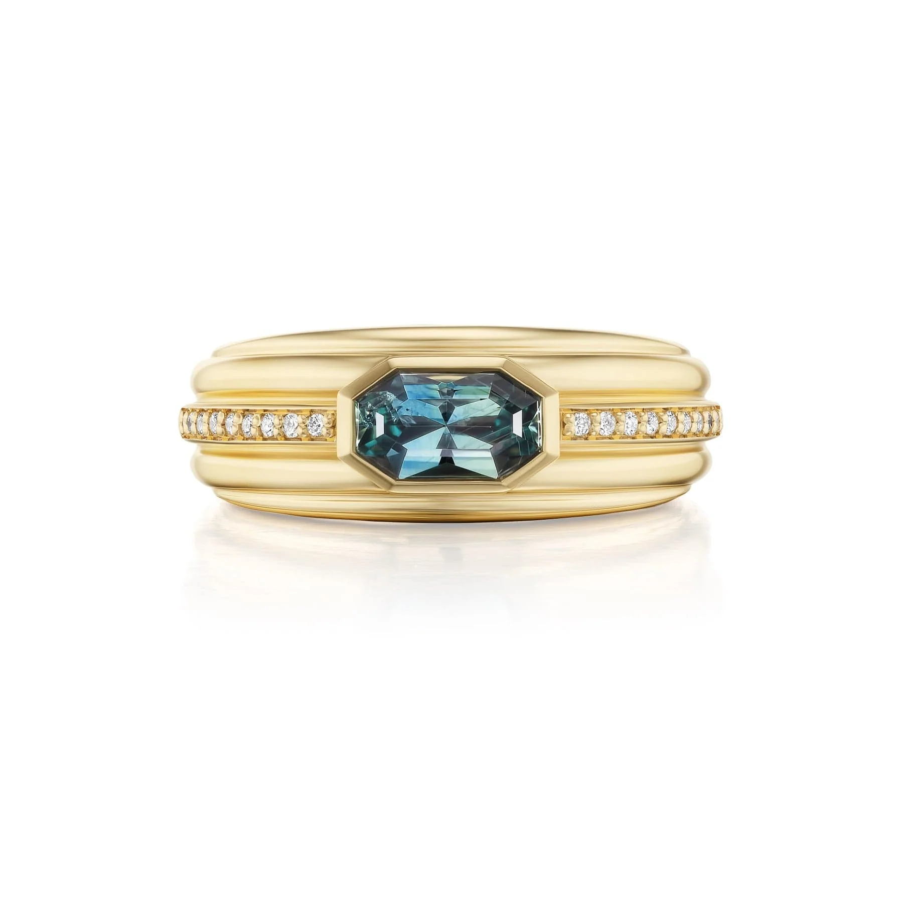 Sorellina 18K Yellow Gold One Of A Kind Montana Sapphire and Diamond Ring