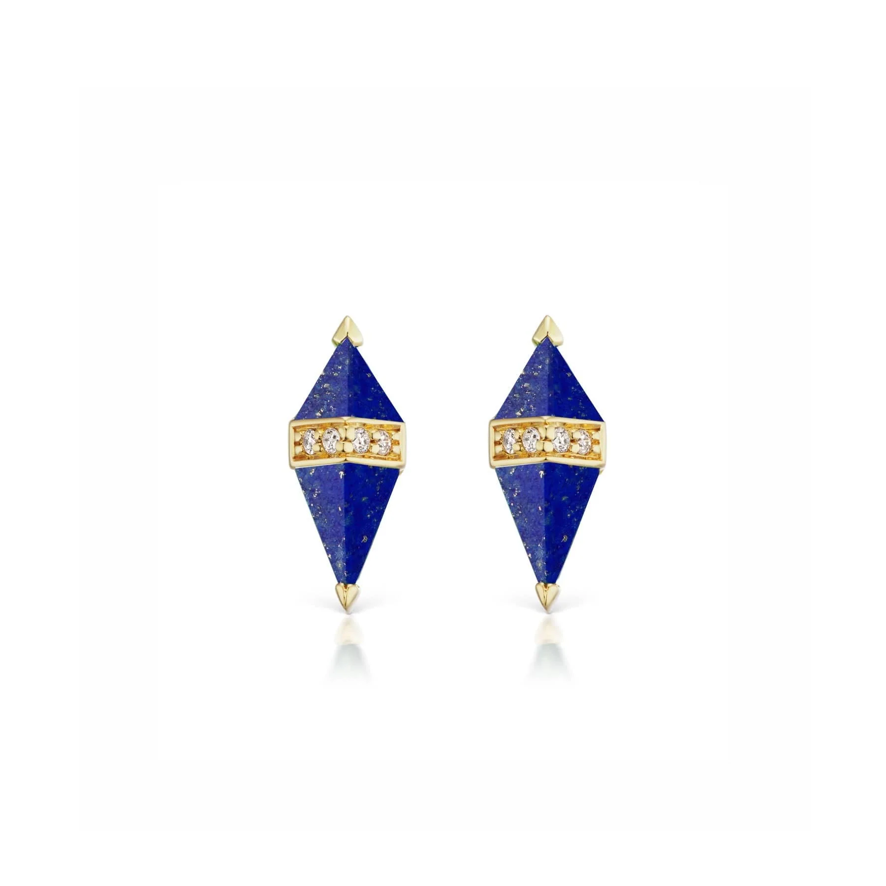 Sorellina 18K Yellow Gold Pietra Lapis and Diamond Stud Earrings