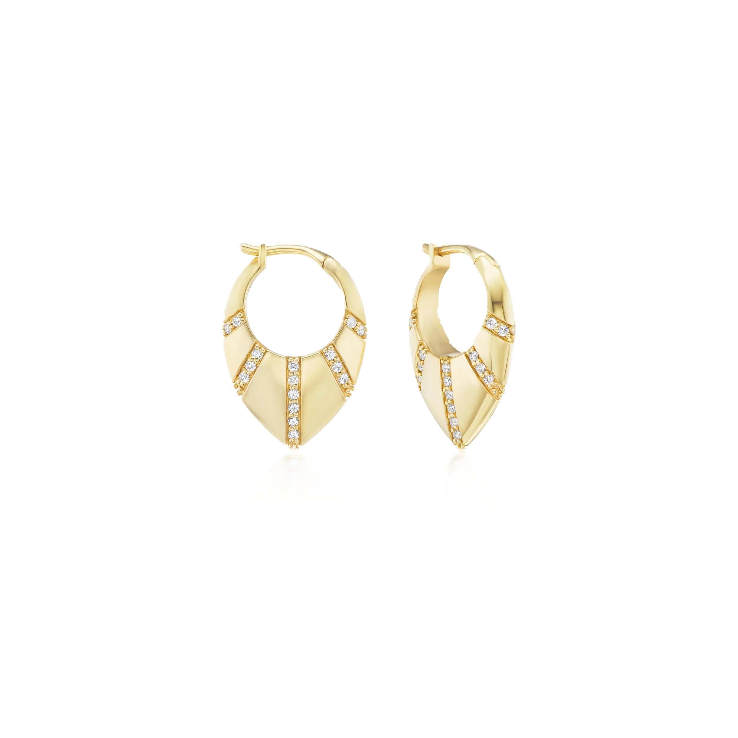 Sorellina 18K Yellow Gold Stardust Diamond Huggie Hoop Earrings