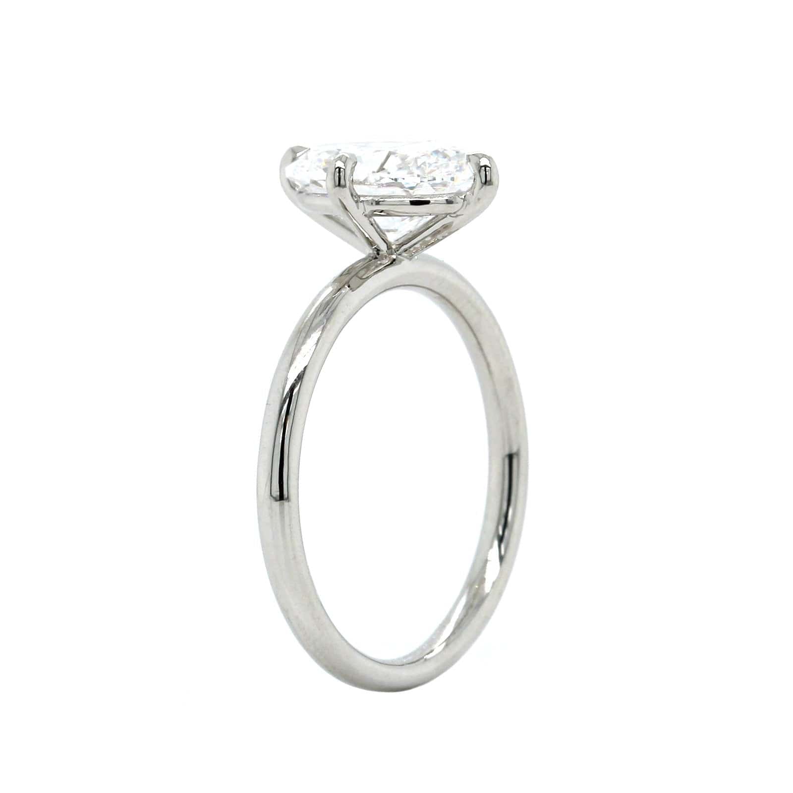 Platinum Oval Diamond Solitaire Engagement Ring - Image 2