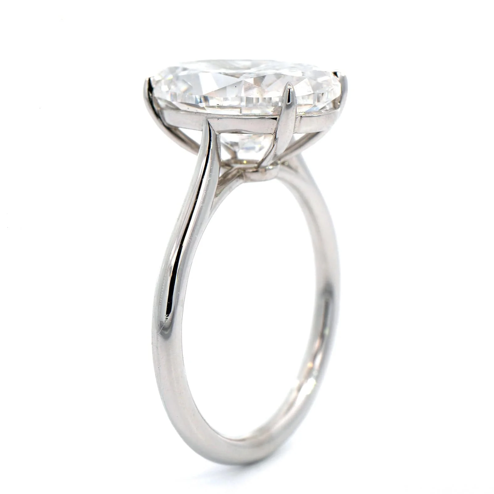 Platinum Oval Cut Diamond Engagement Ring - Image 2