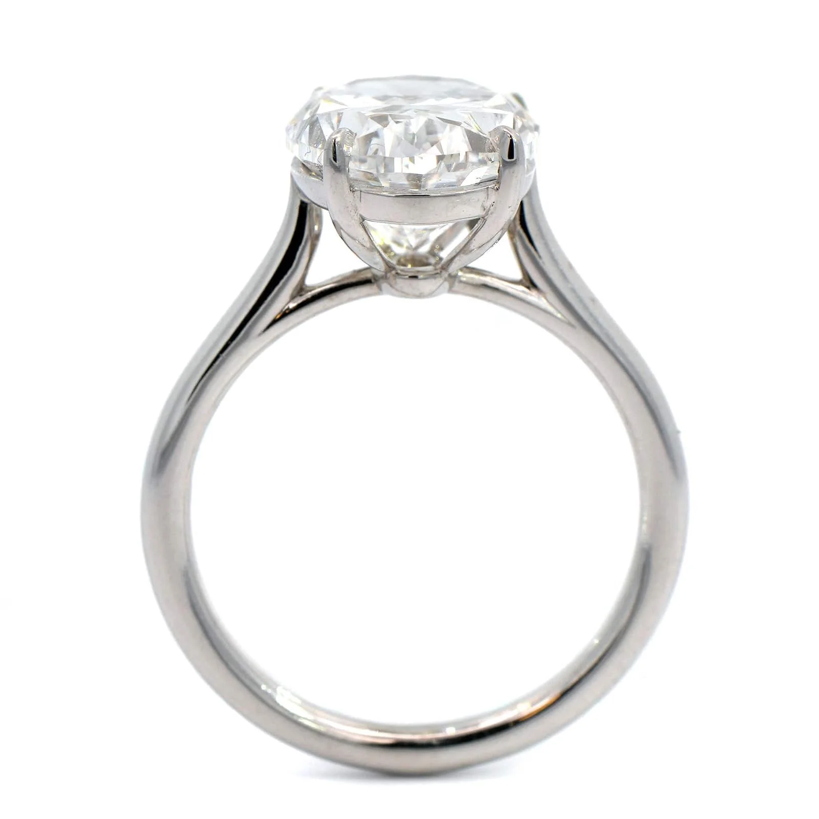 Platinum Oval Cut Diamond Engagement Ring - Image 3
