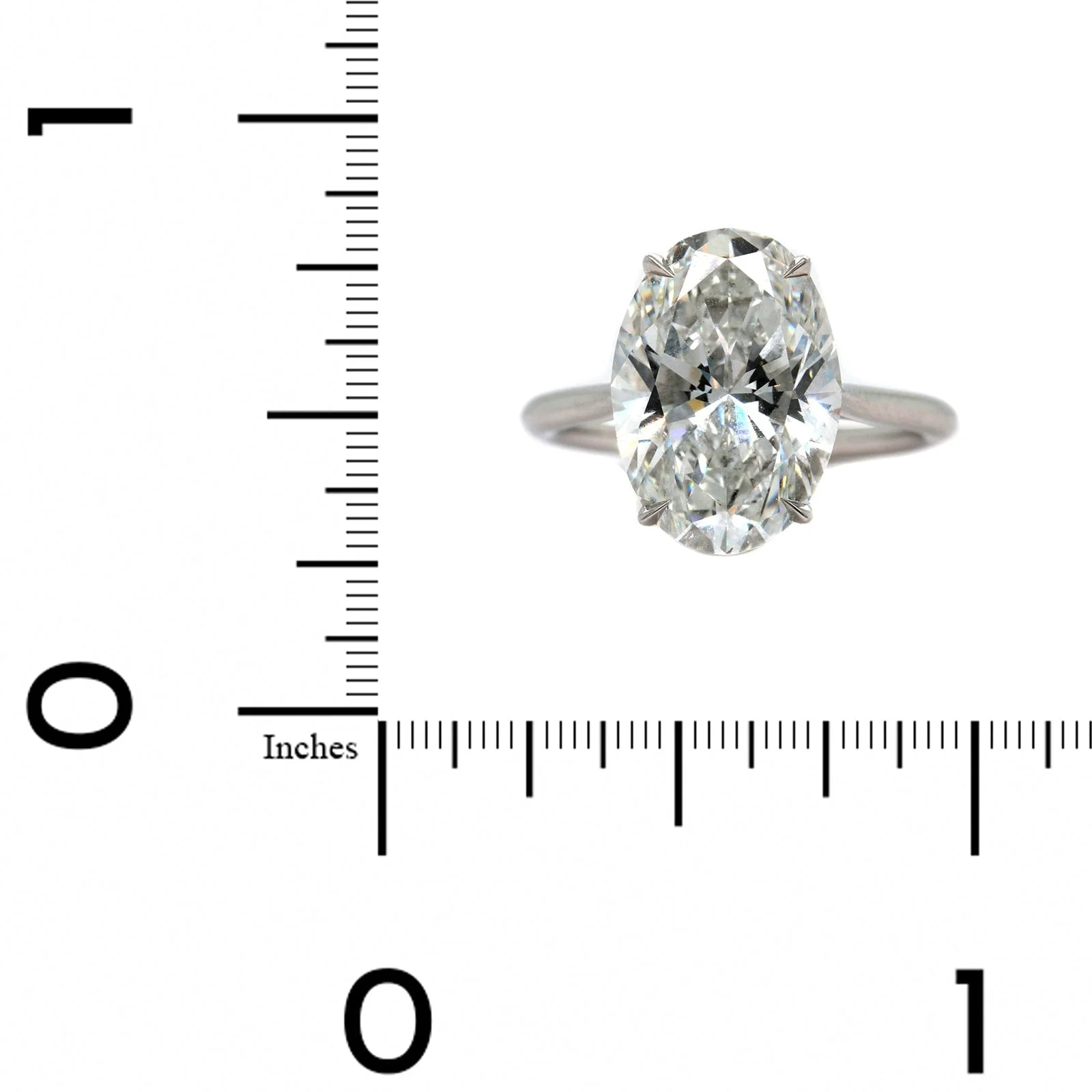 Platinum 4 Prong Cathedral Mounted Oval Diamond Engagement Ring - Image 4