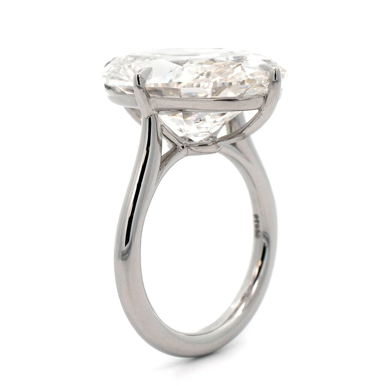 Platinum Oval Cut Diamond Engagement Ring - Image 2