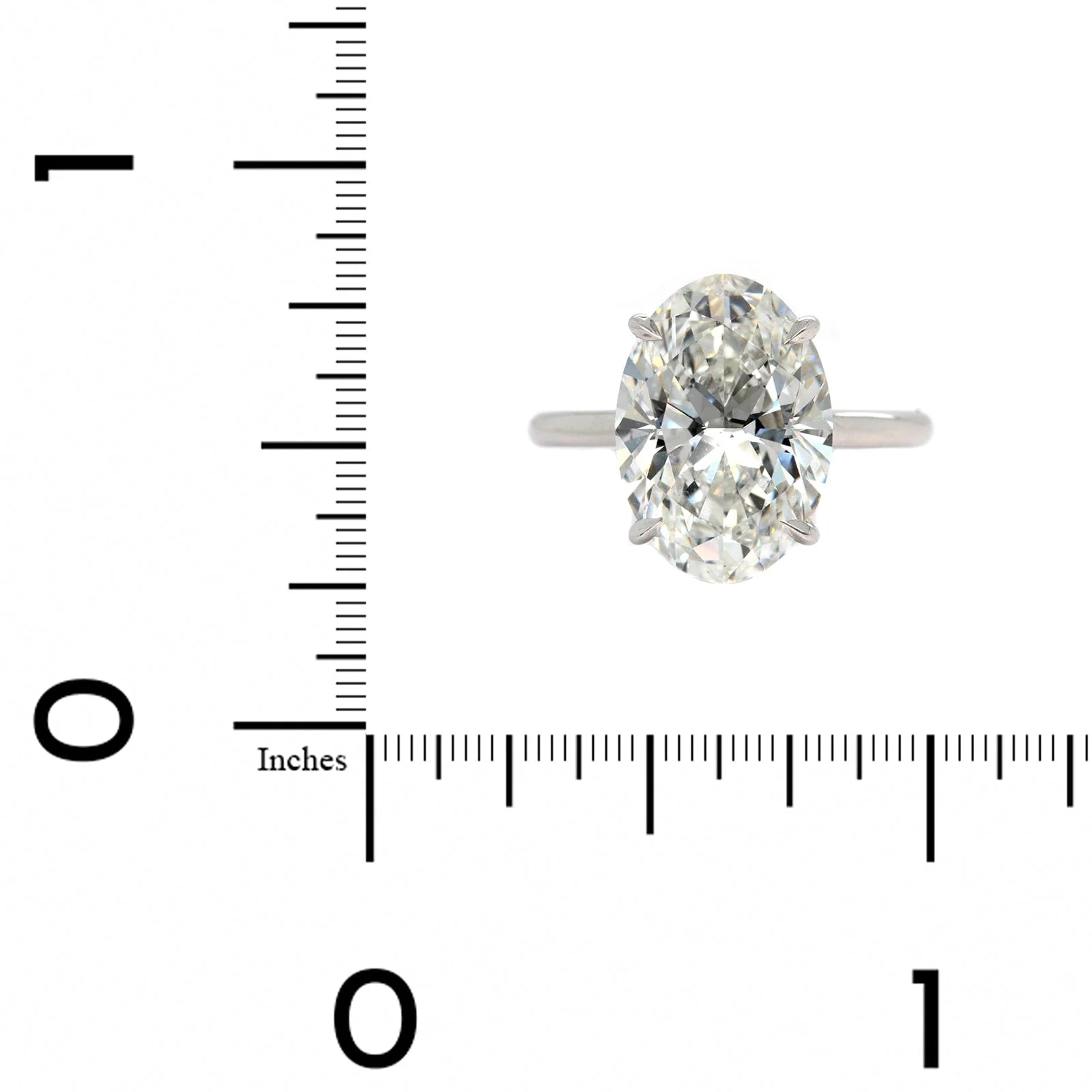 Platinum 4 Prong Cathedral Mounted Oval Diamond Engagement Ring - Image 4