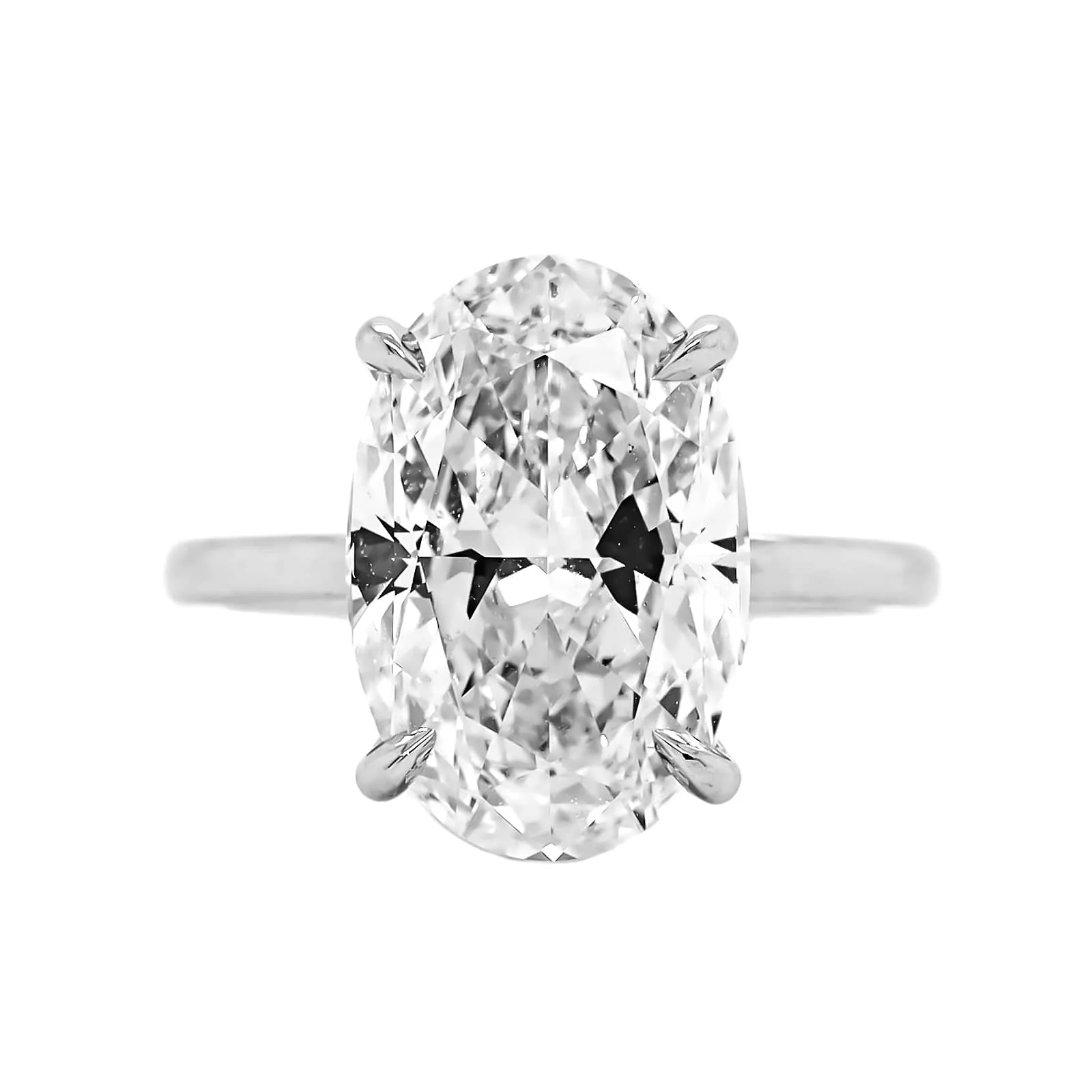 Platinum Oval Diamond Solitaire Engagement Ring