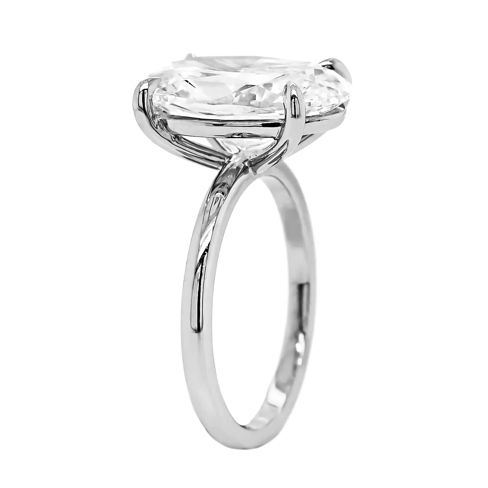 Platinum Oval Diamond Solitaire Engagement Ring - Image 2
