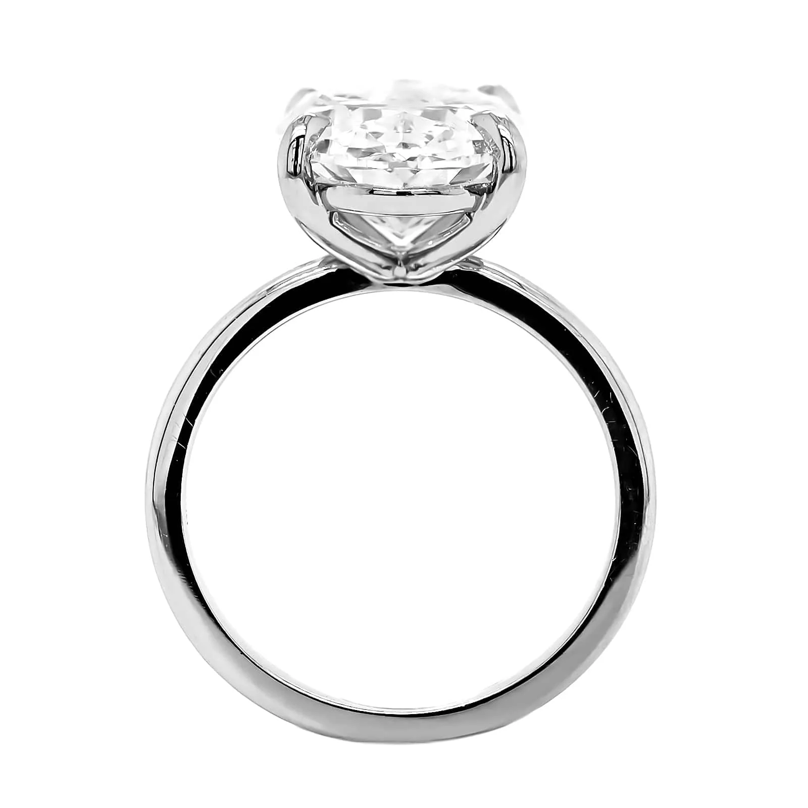 Platinum Oval Diamond Solitaire Engagement Ring - Image 3