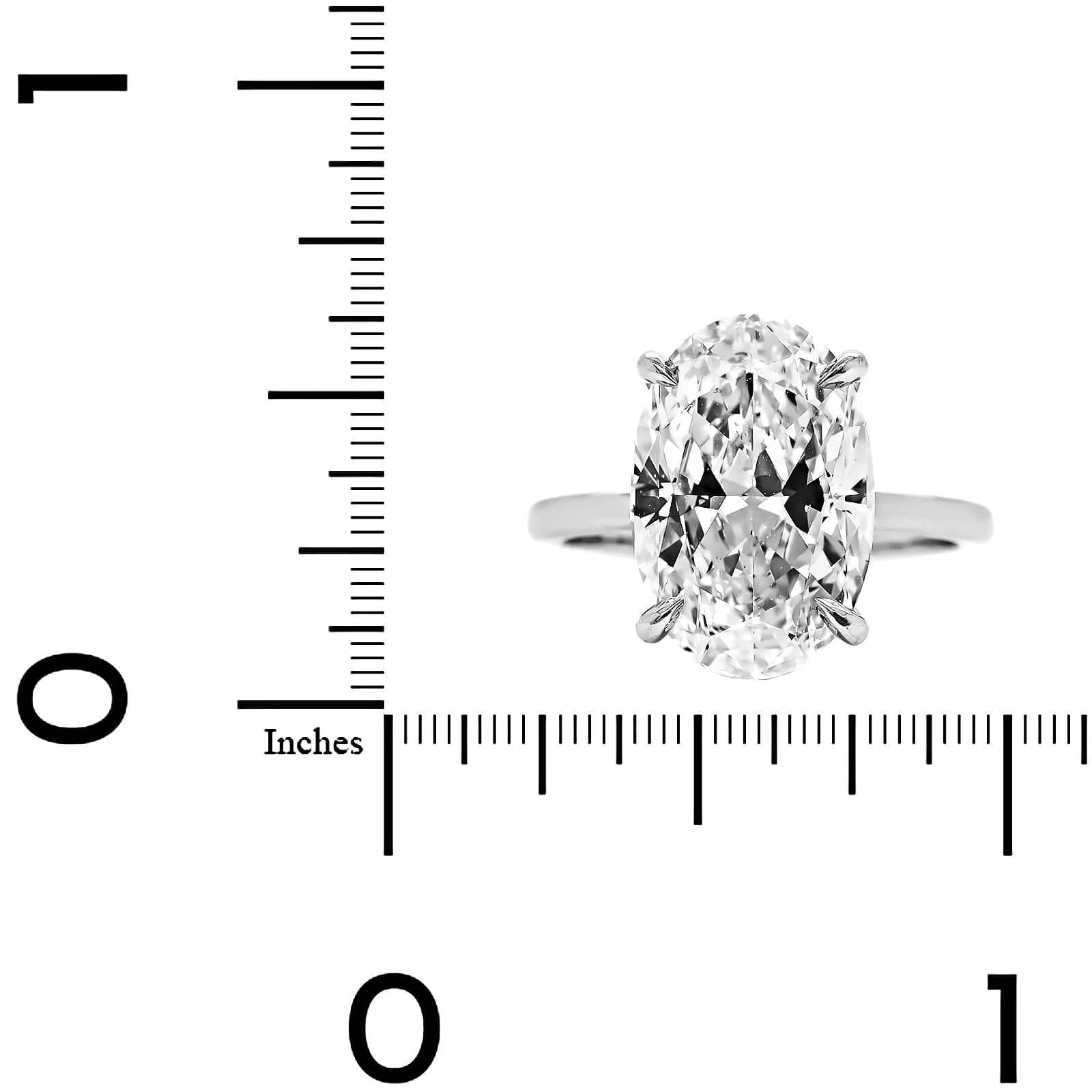 Platinum Oval Diamond Solitaire Engagement Ring - Image 4