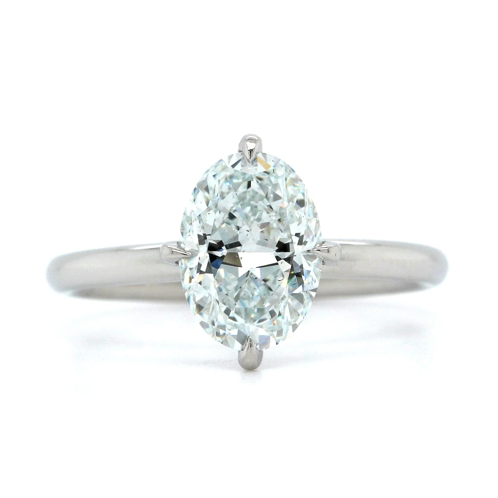 Platinum Oval Diamond Solitaire Engagement Ring