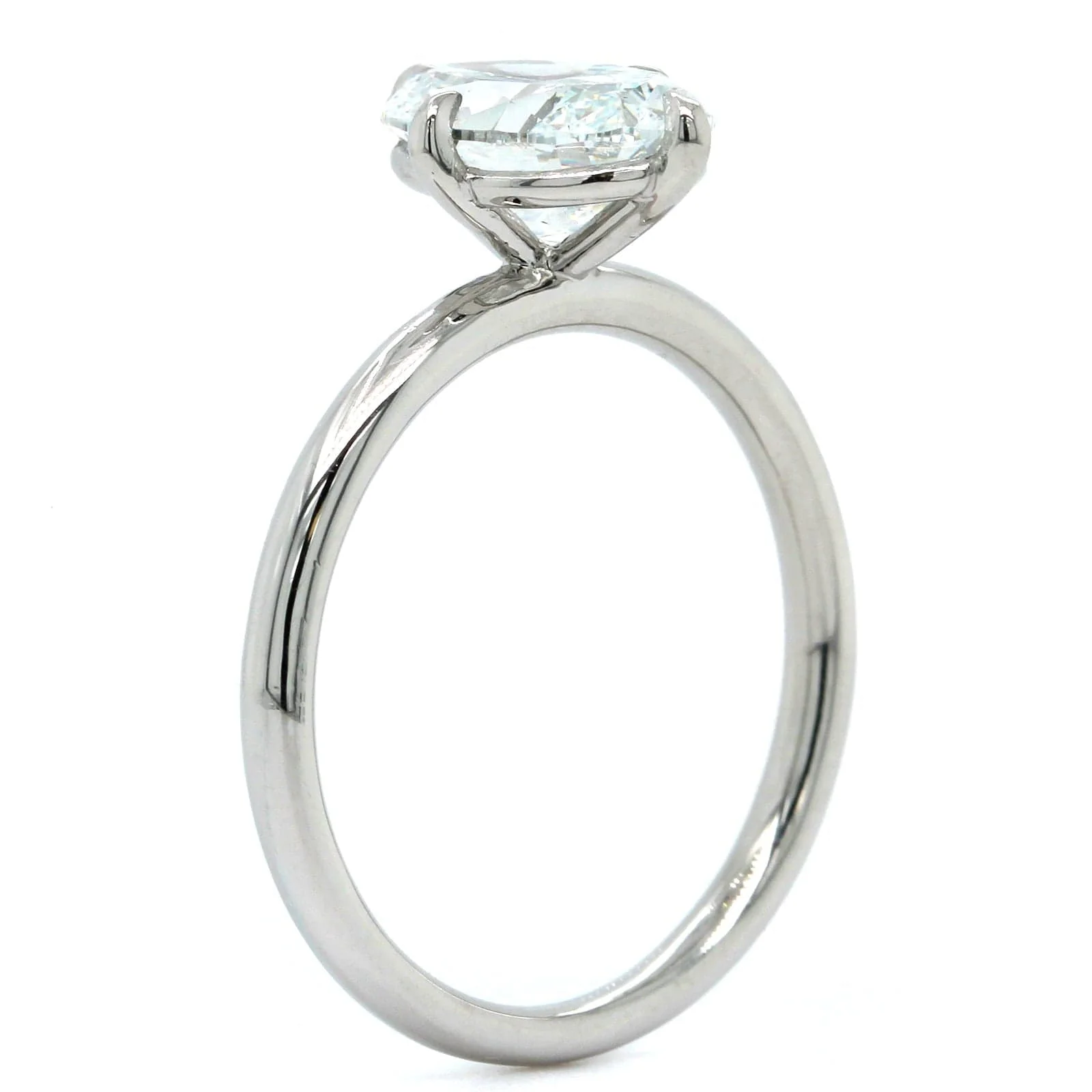 Platinum Oval Diamond Solitaire Engagement Ring - Image 2