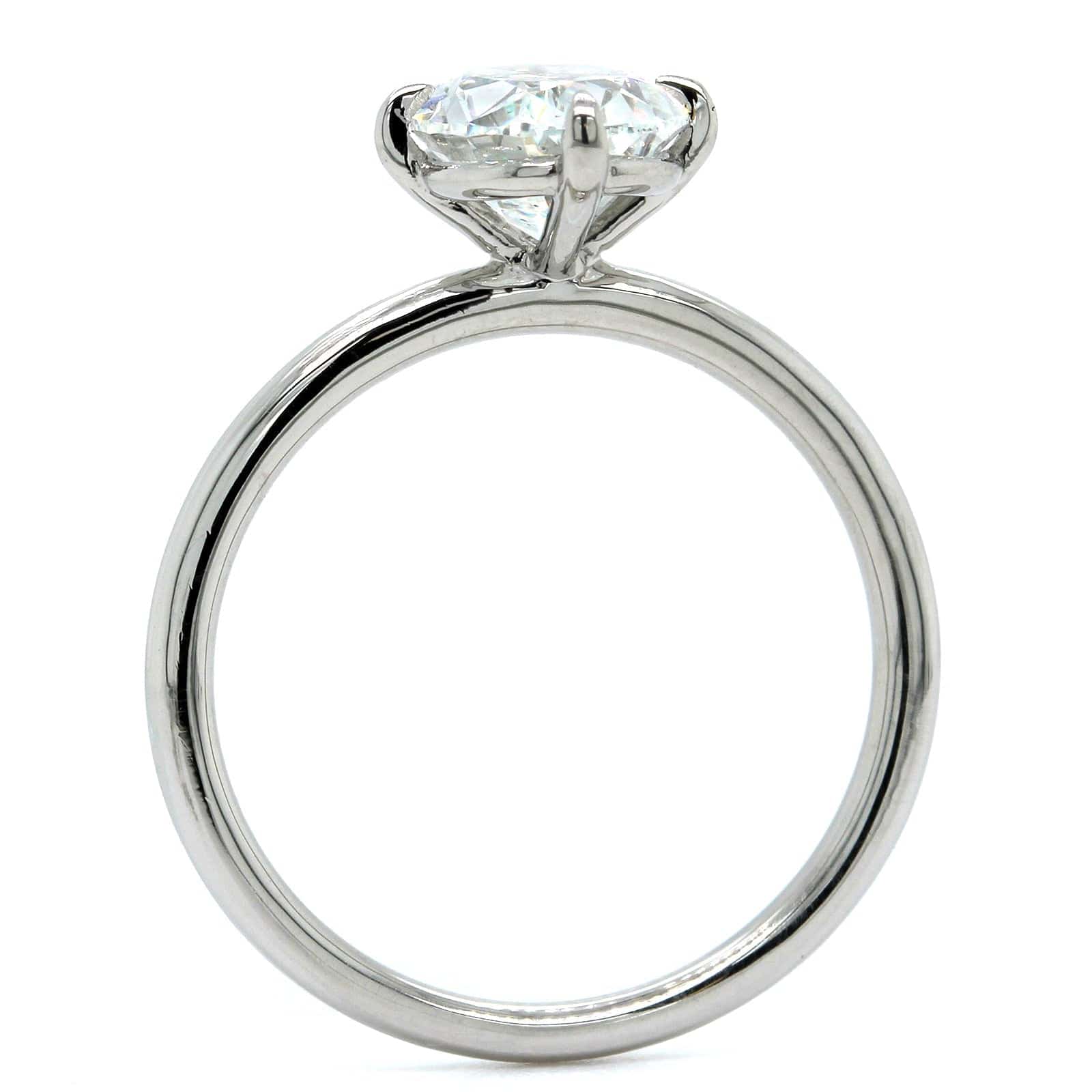 Platinum Oval Diamond Solitaire Engagement Ring - Image 3