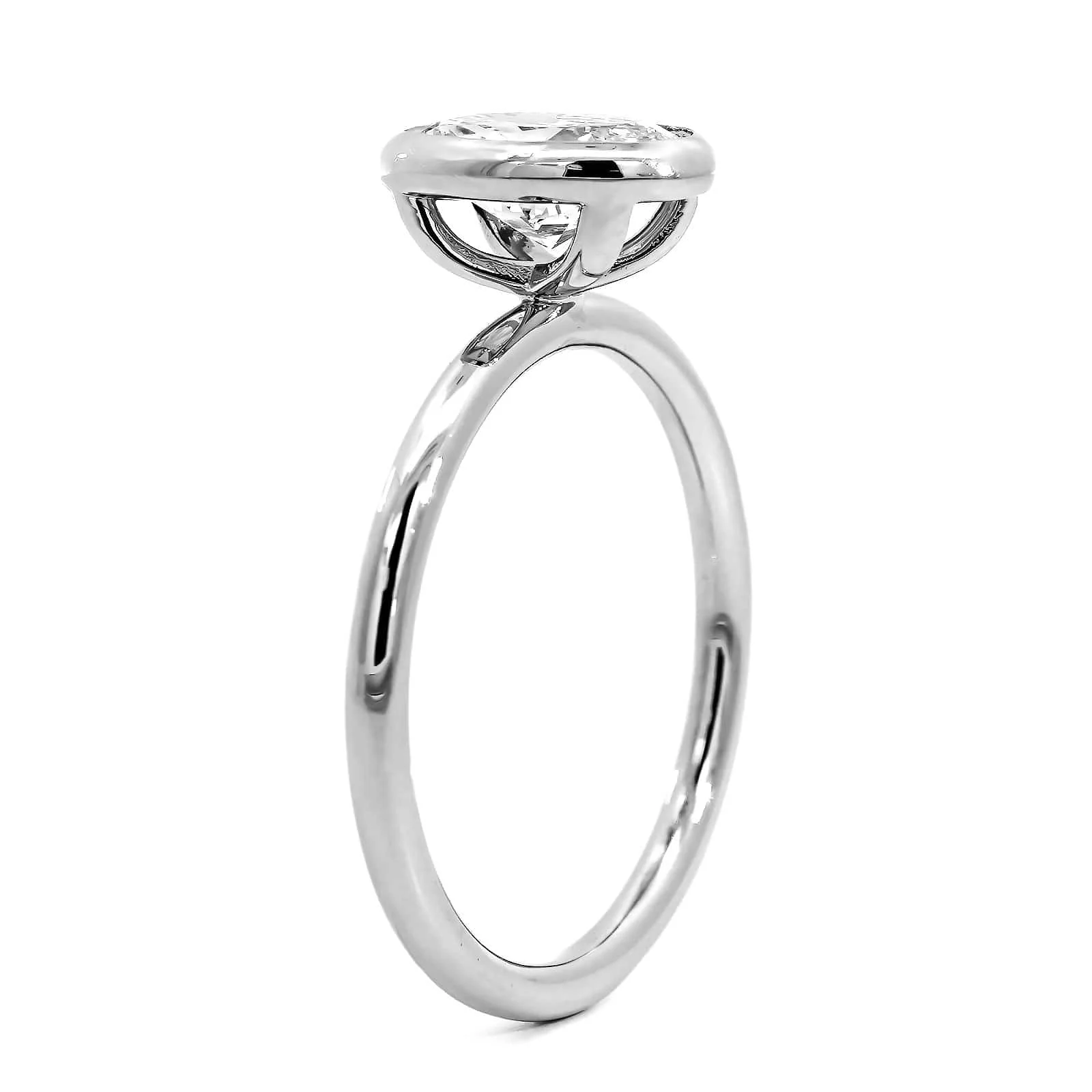 Platinum Oval Diamond Engagement Ring - Image 2