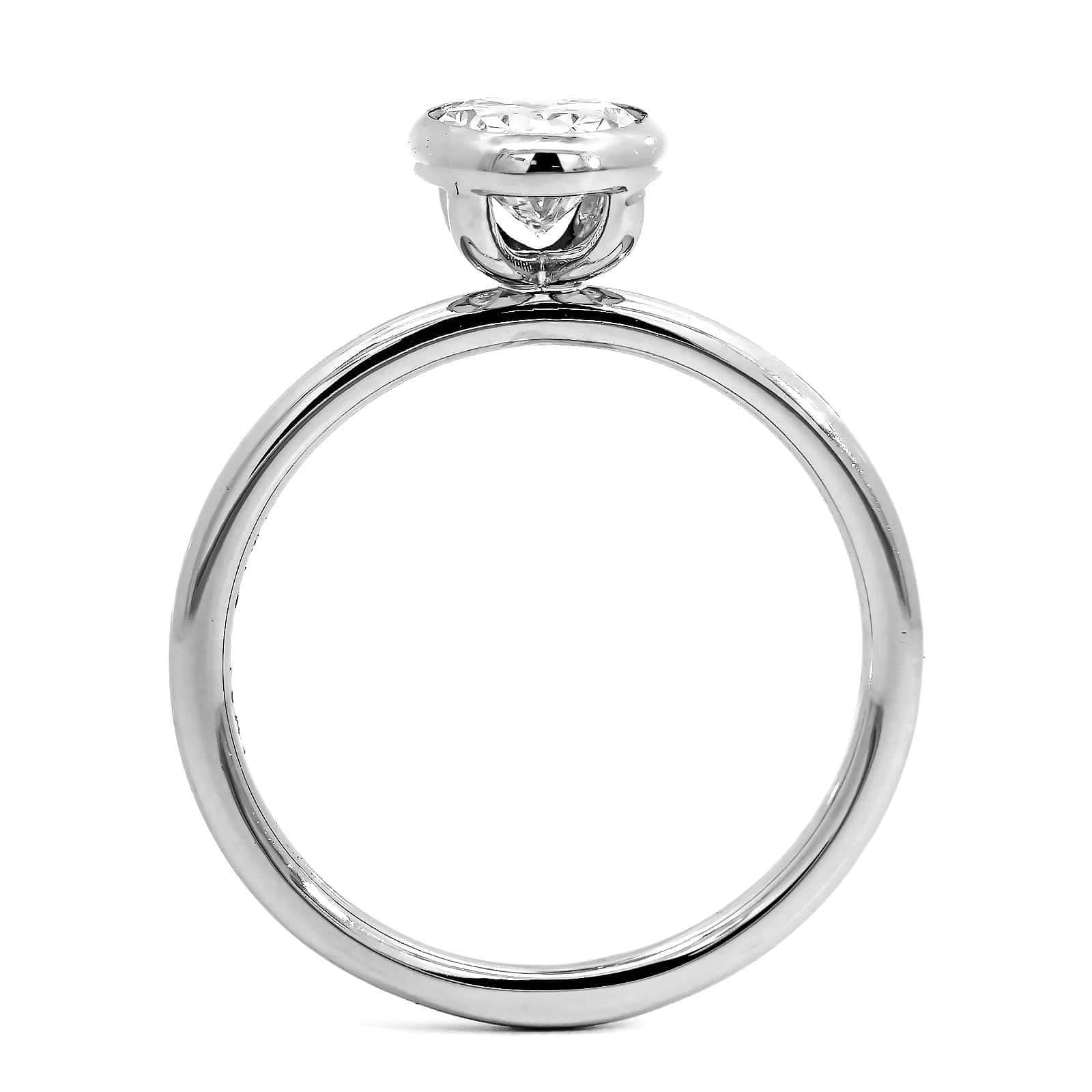 Platinum Oval Diamond Engagement Ring - Image 3