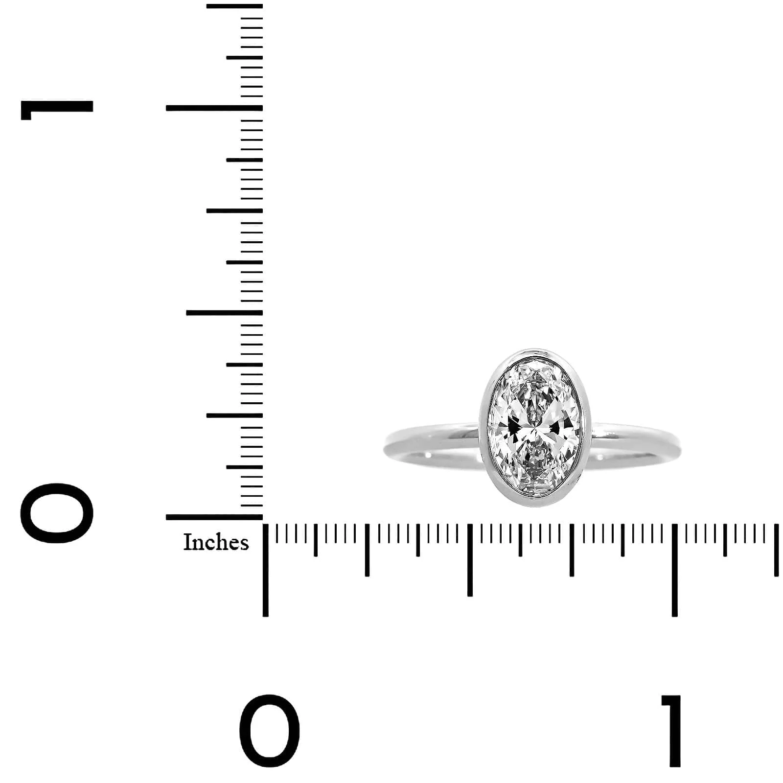 Platinum Oval Diamond Engagement Ring - Image 4