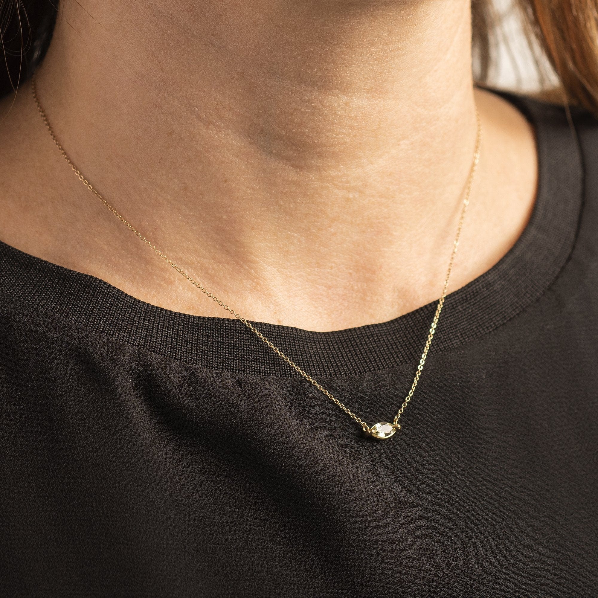 14K Yellow Gold Green Sapphire Pendant - Image 2