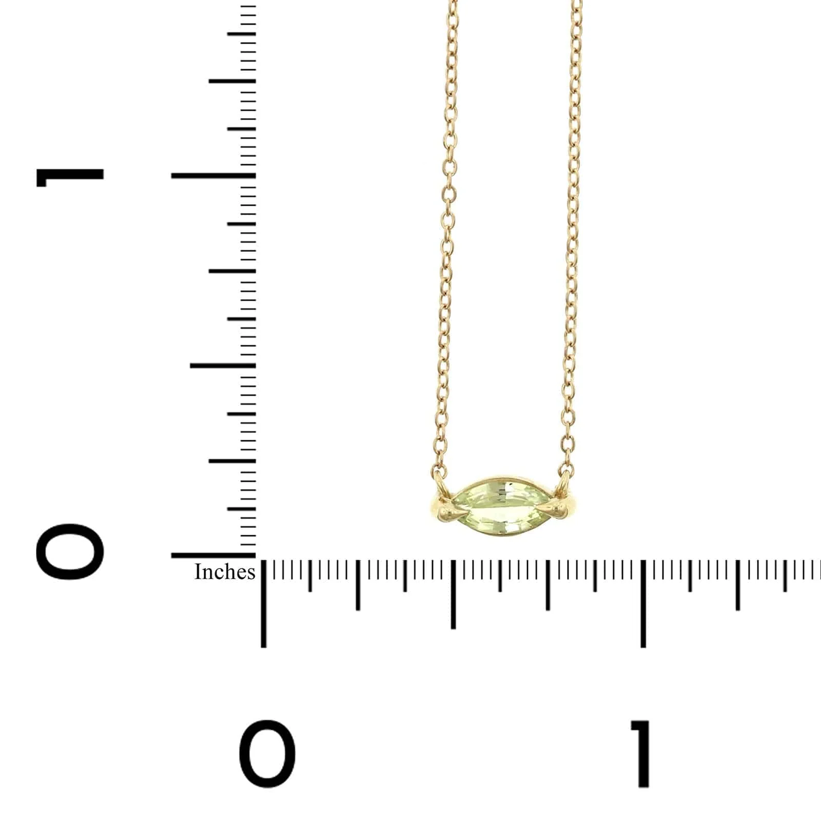 14K Yellow Gold Green Sapphire Pendant - Image 3