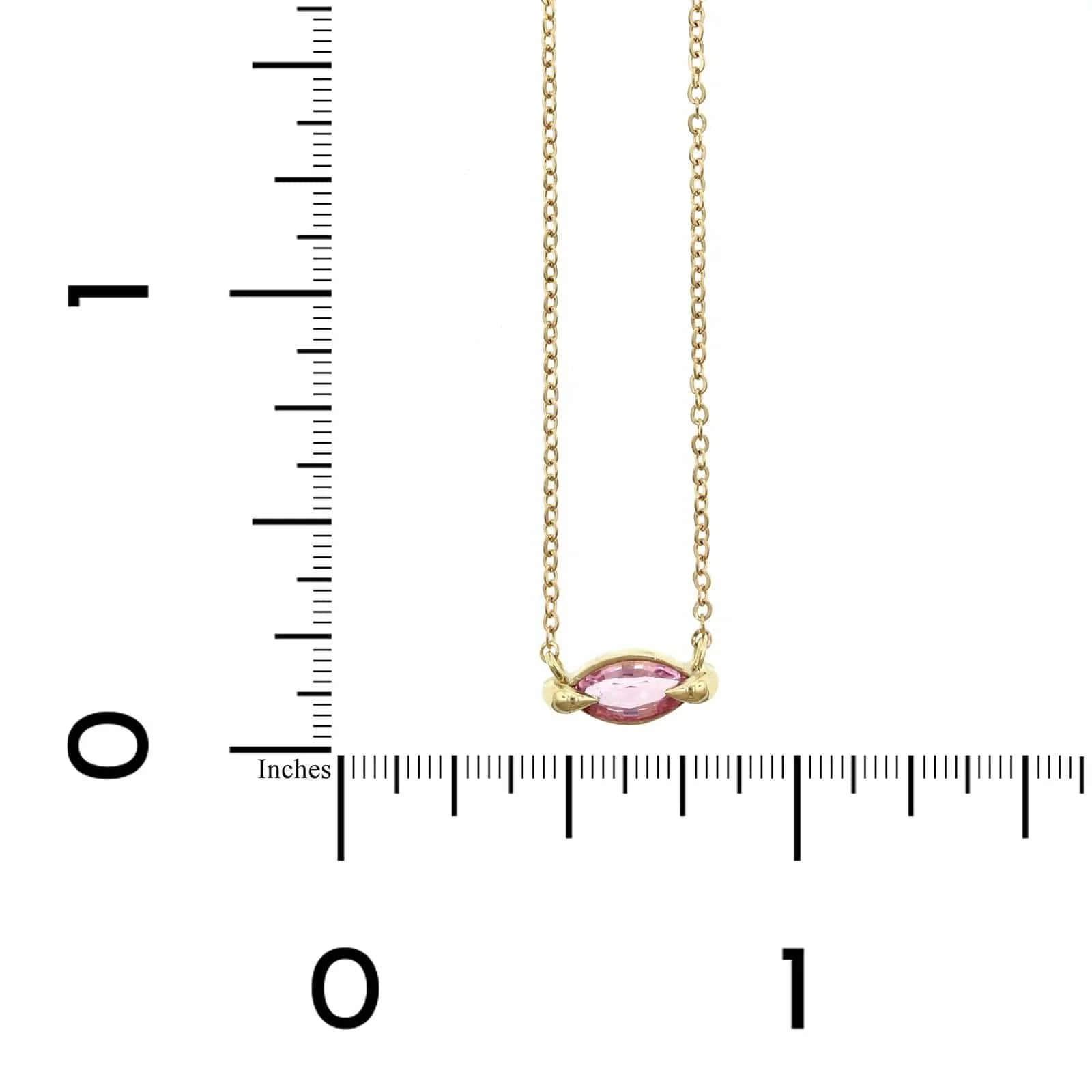 14K Yellow Gold Pink Sapphire Pendant - Image 3