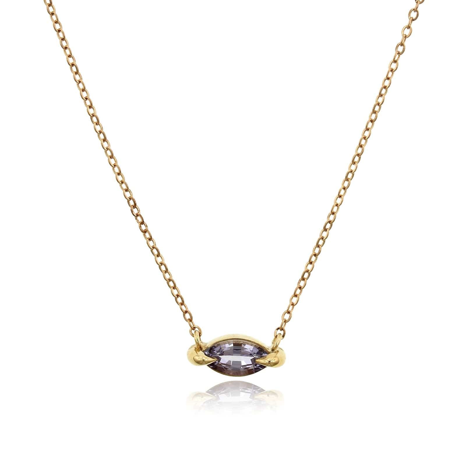 14K Yellow Gold Lavender Sapphire Pendant - Image 4