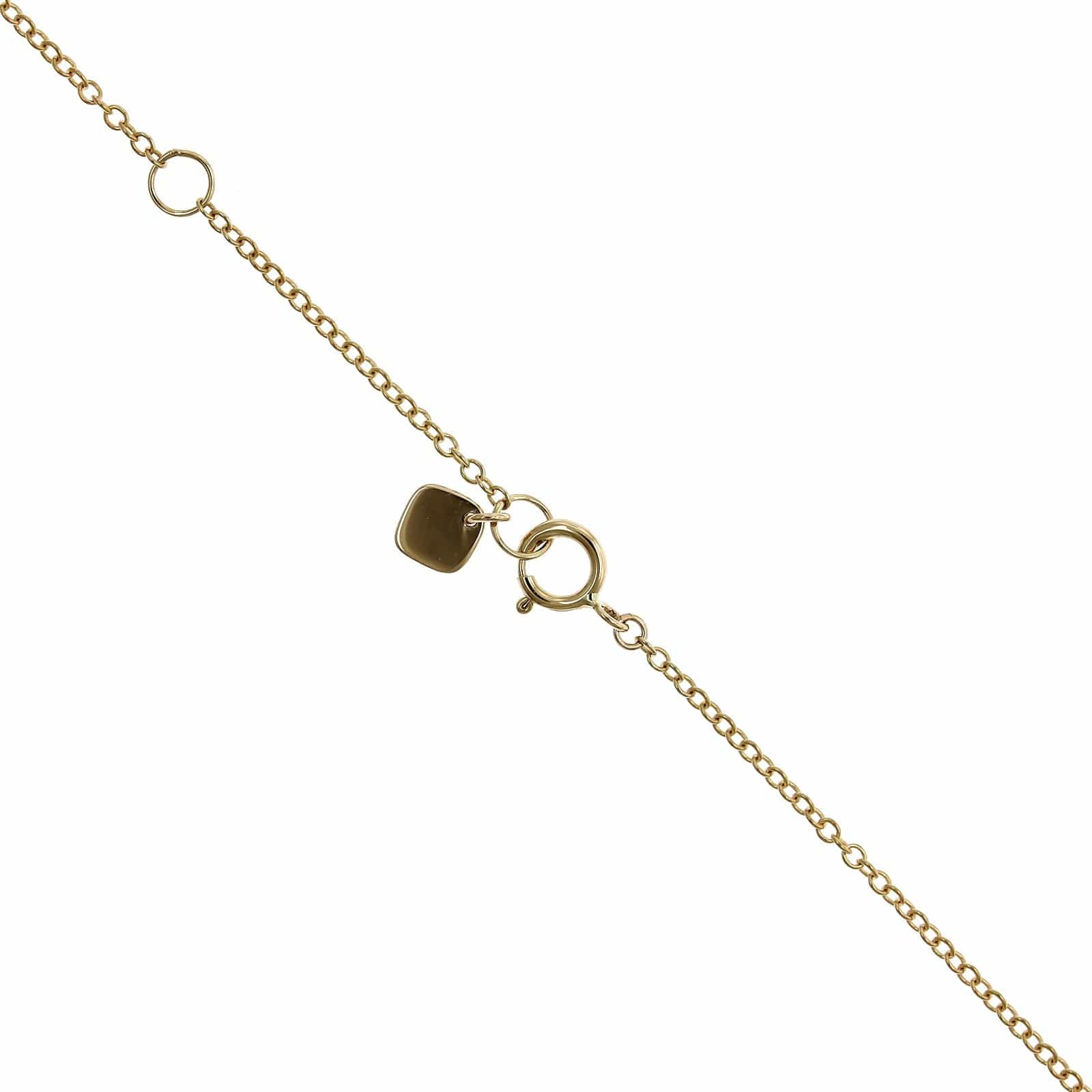 14K Yellow Gold Triangular Rainbow Sapphire Pendant Necklace - Image 3